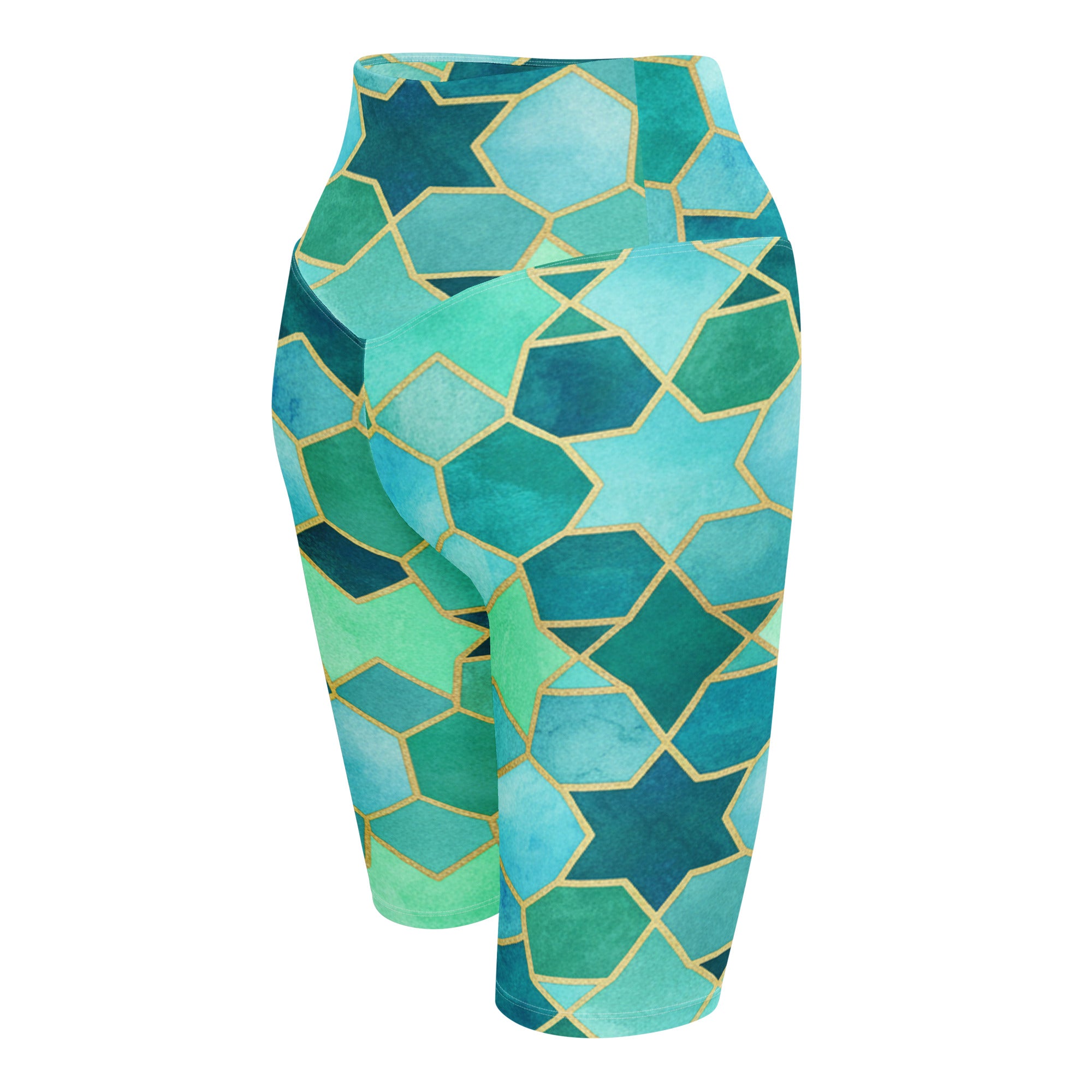 Arabic Watercolour Lagoon Bike Shorts | GearBunch