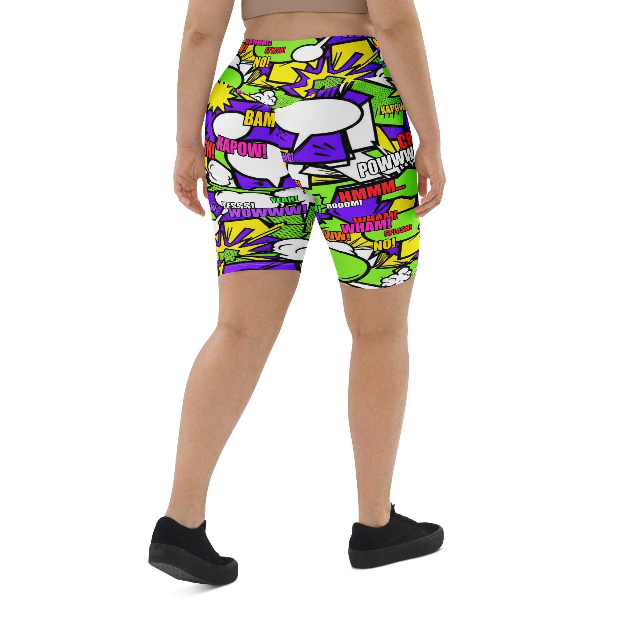 Comic Pop Toxic Green Bike Shorts | GearBunch