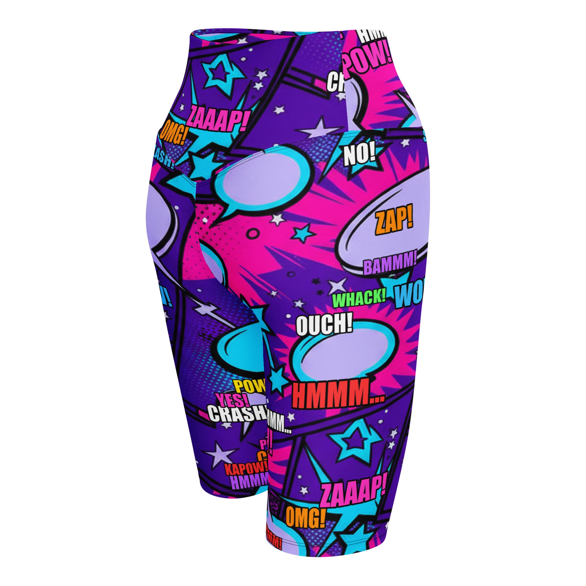 Comic Pop Galaxy Purple Bike Shorts | GearBunch