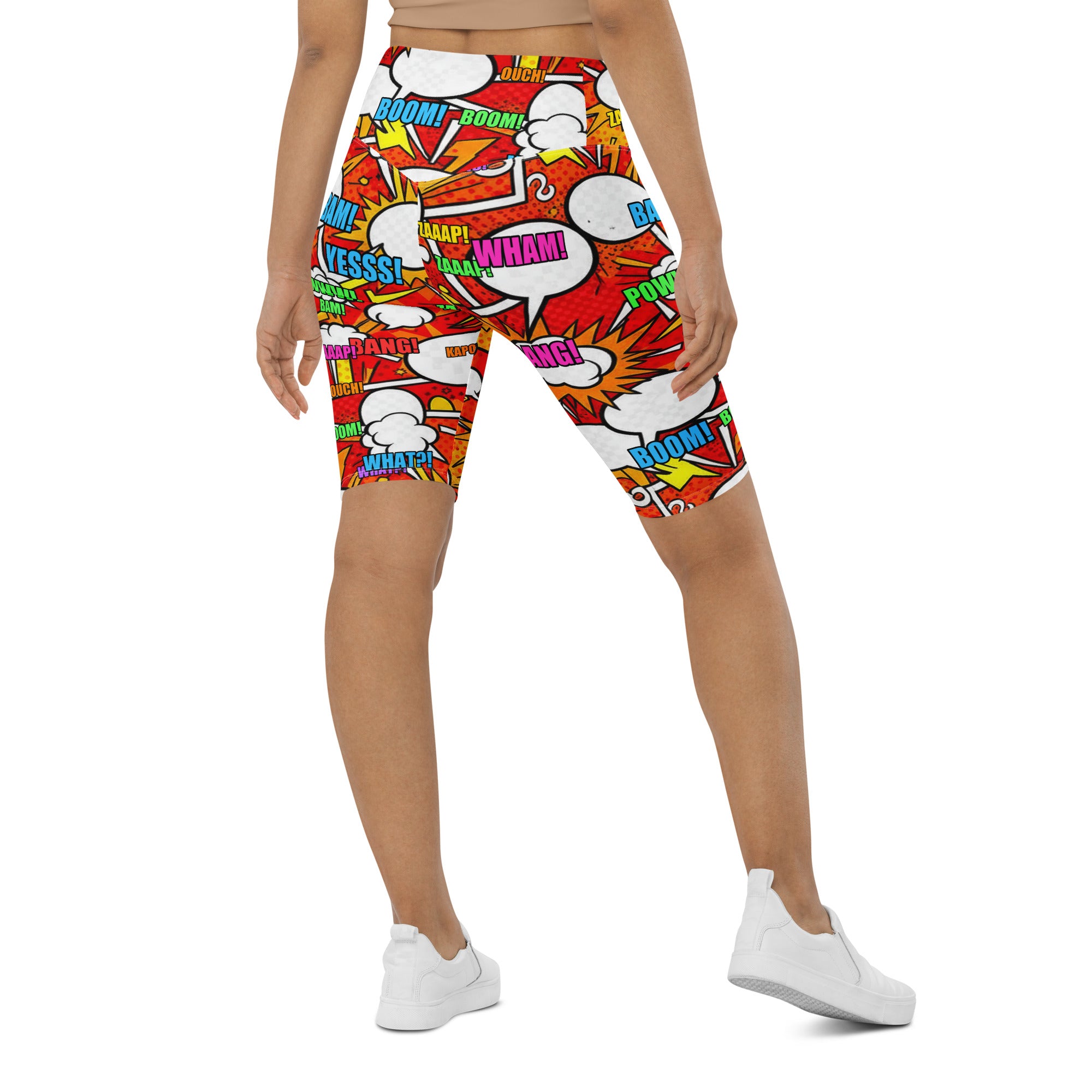 Comic Pop Fire Engine Bike Shorts | GearBunch