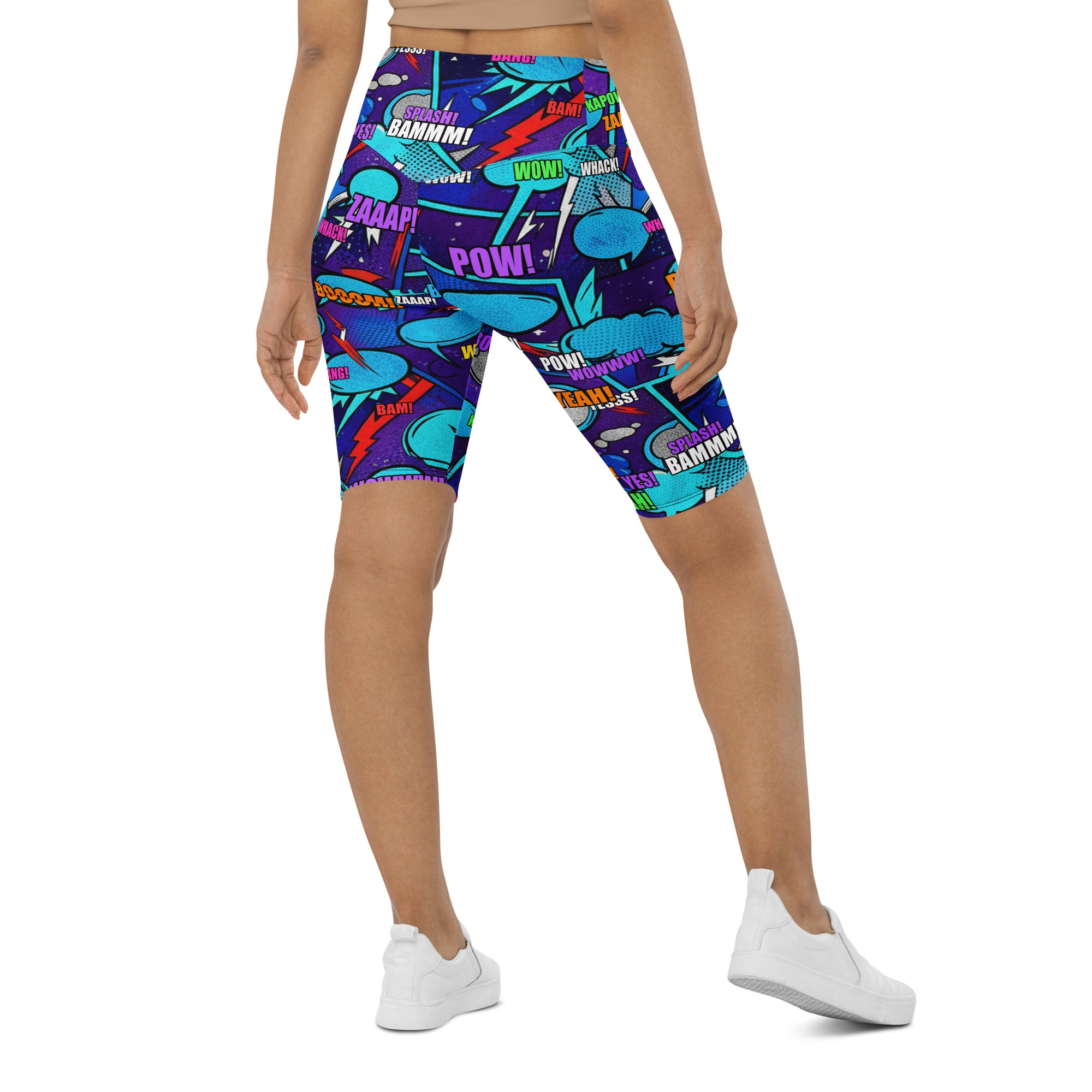 Comic Strip Space Battle Bike Shorts | GearBunch