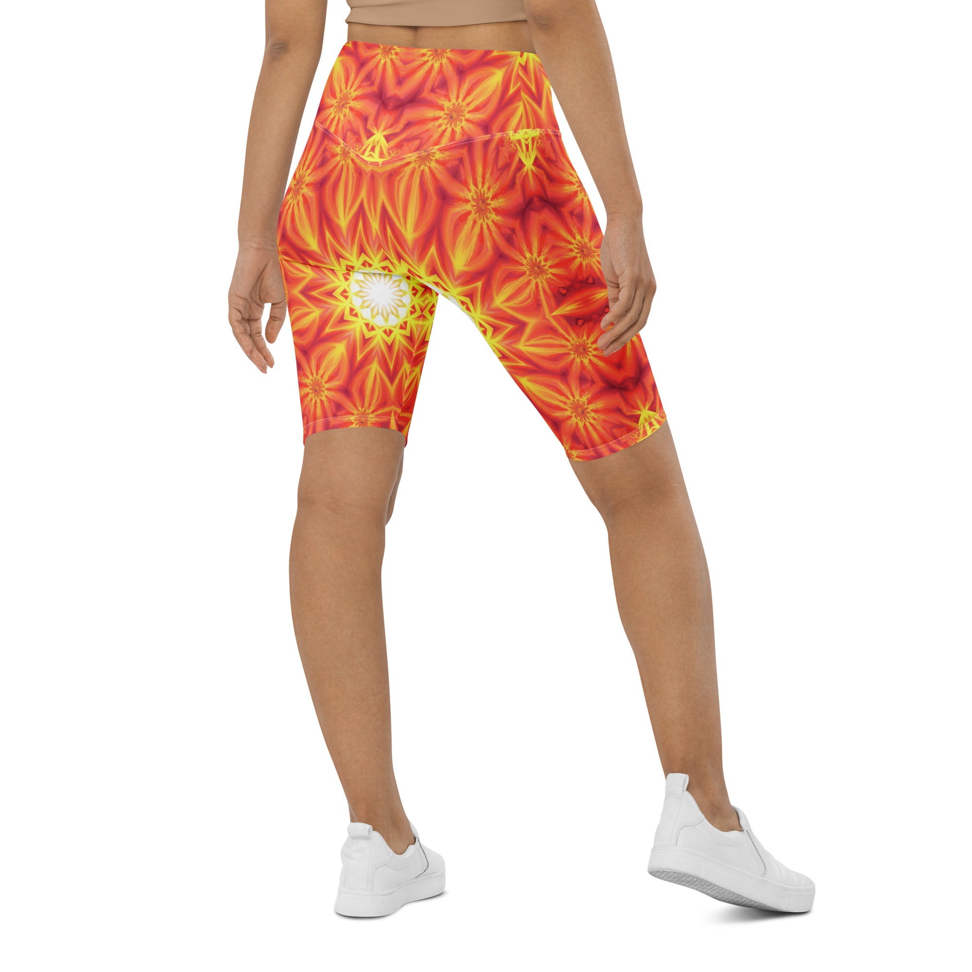Psychedelic Solar Flare Bike Shorts | GearBunch
