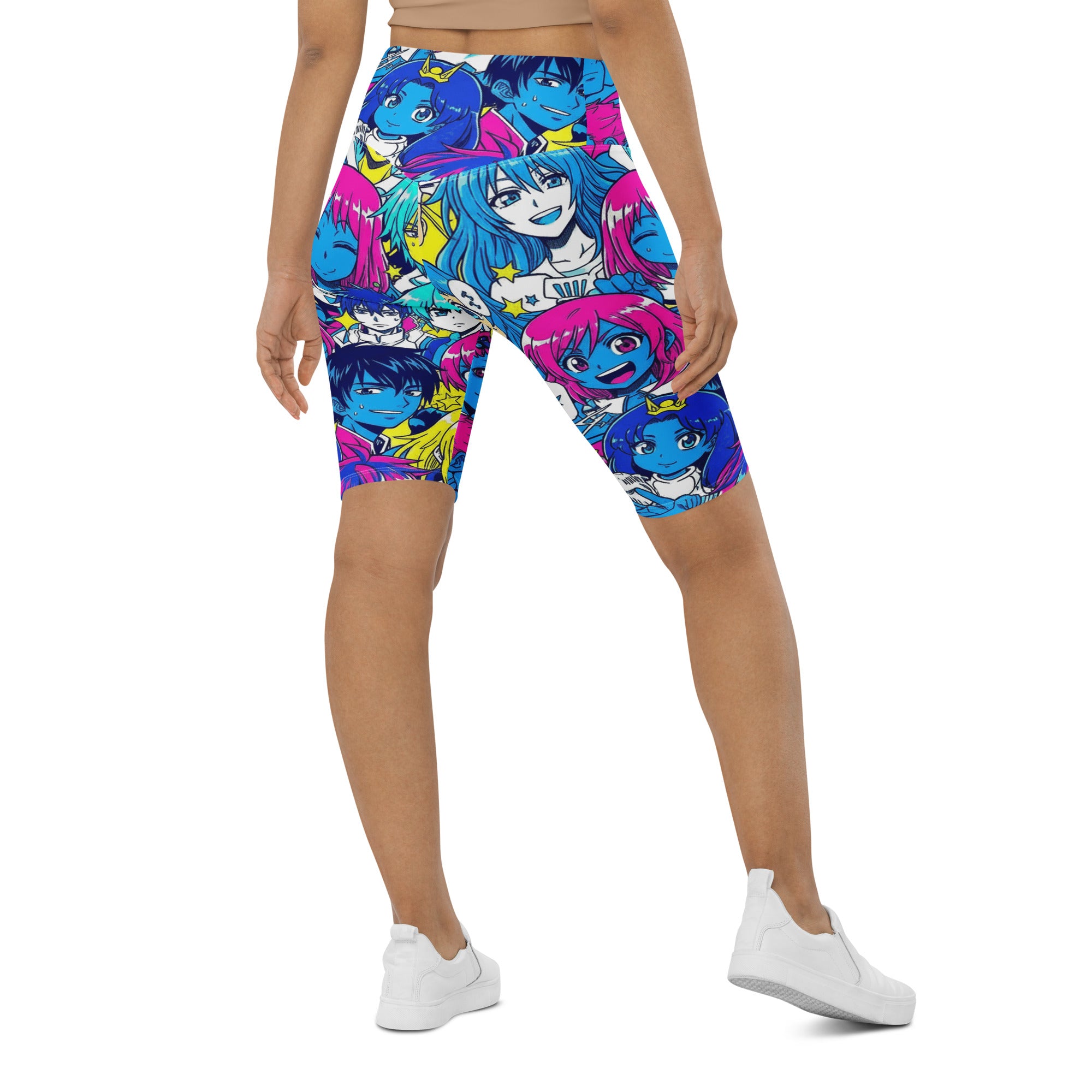 Anime Collage Neon Tokyo Bike Shorts | GearBunch