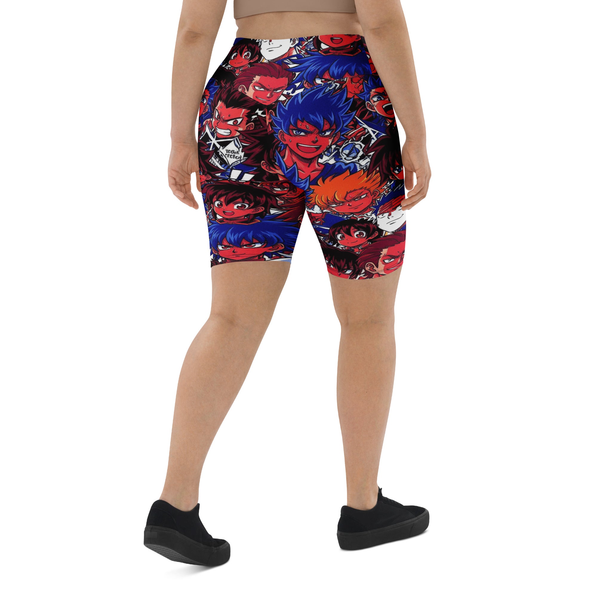 Anime Collage Dark Shonen Bike Shorts | GearBunch