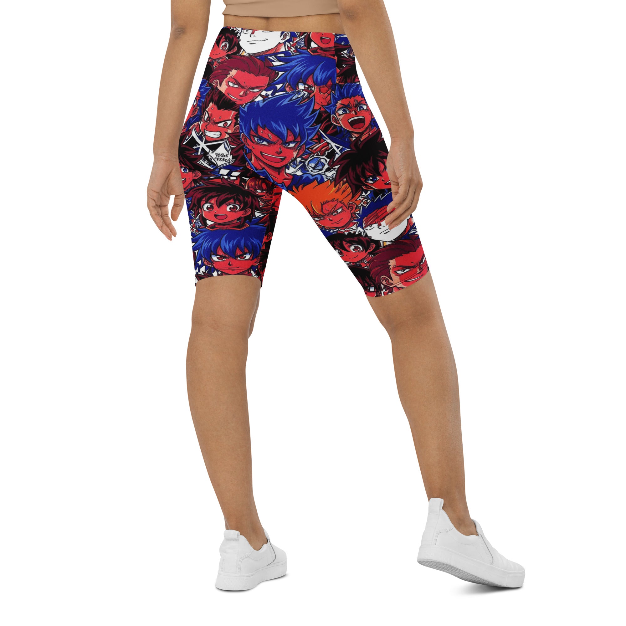Anime Collage Dark Shonen Bike Shorts | GearBunch