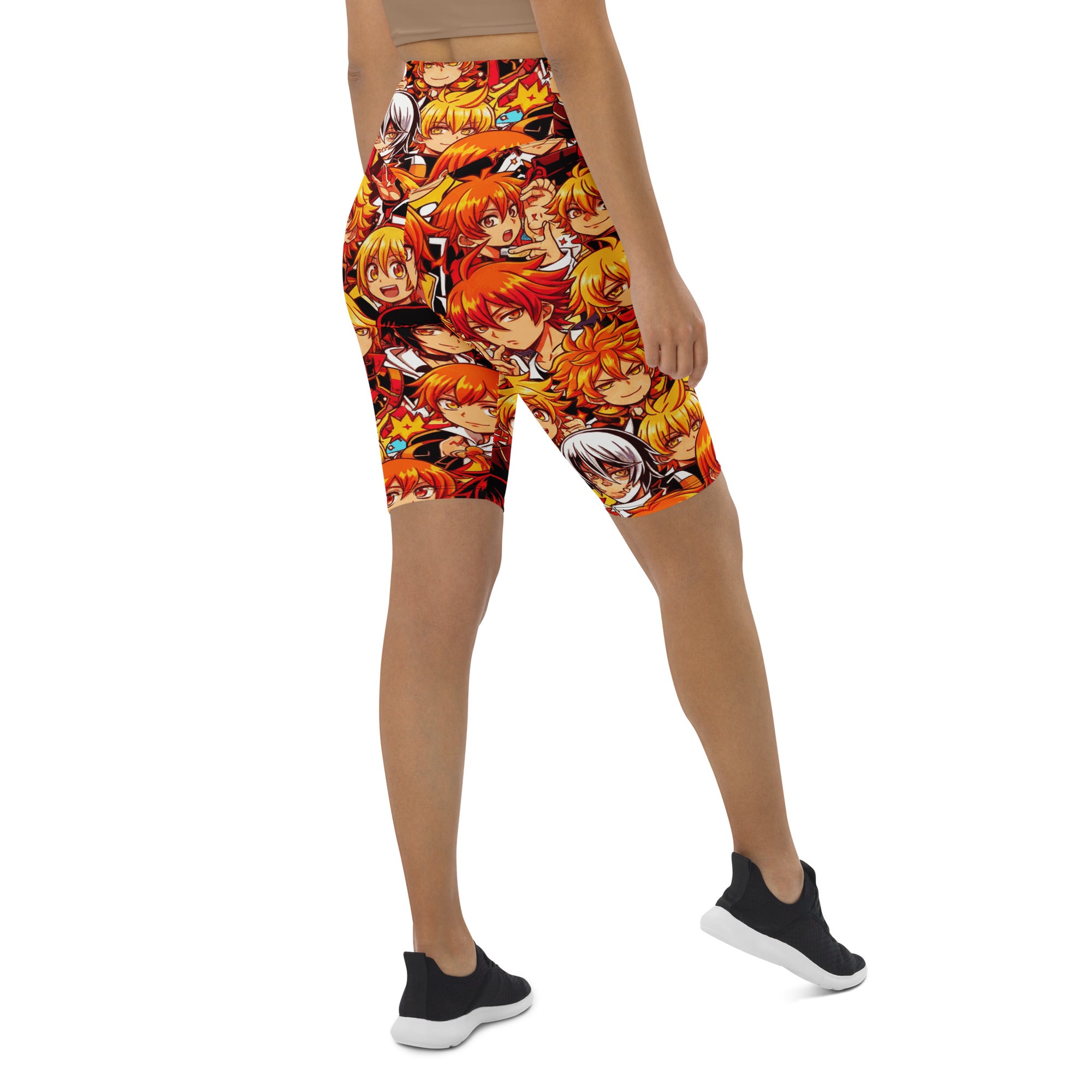 Anime Collage Fire Spirit Bike Shorts | GearBunch