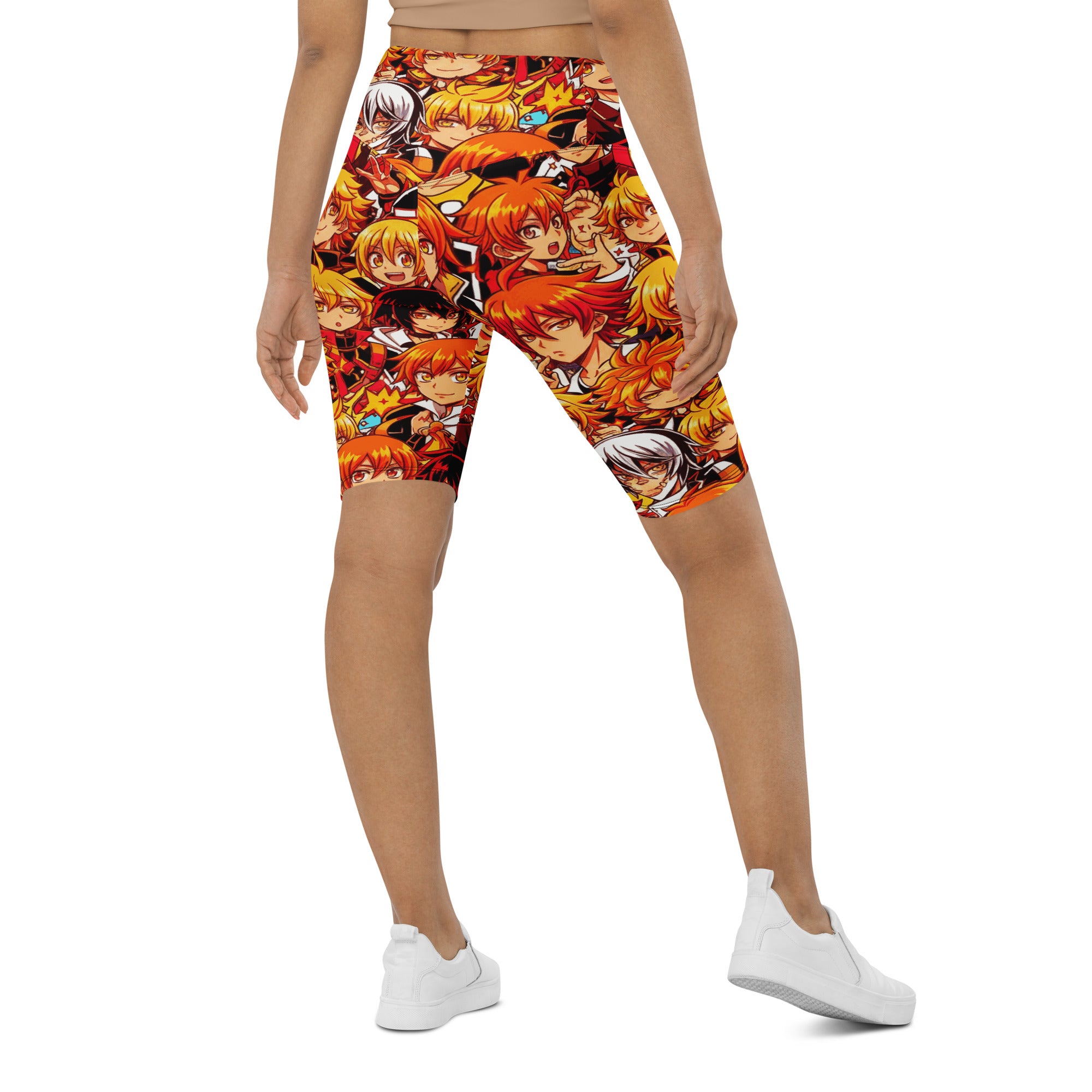 Anime Collage Fire Spirit Bike Shorts | GearBunch