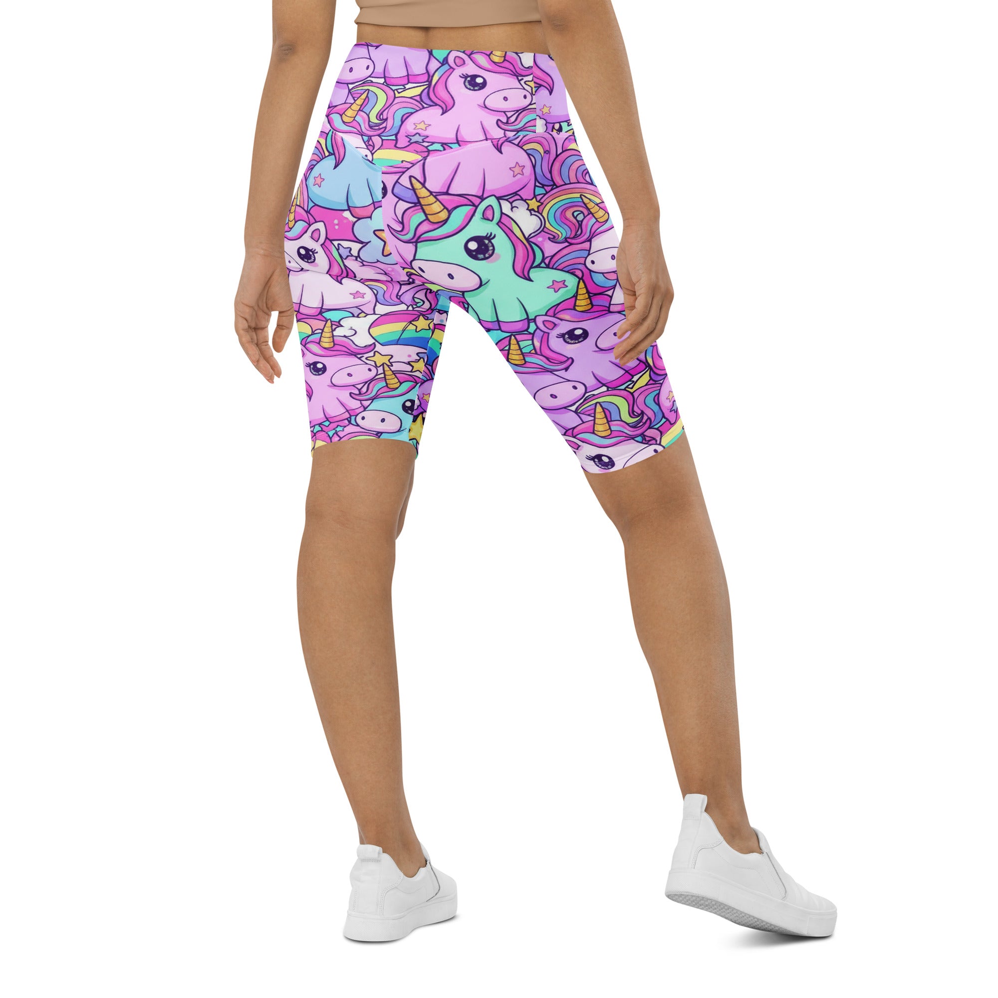 Vibrant Unicorn Rainbow Party Bike Shorts | GearBunch