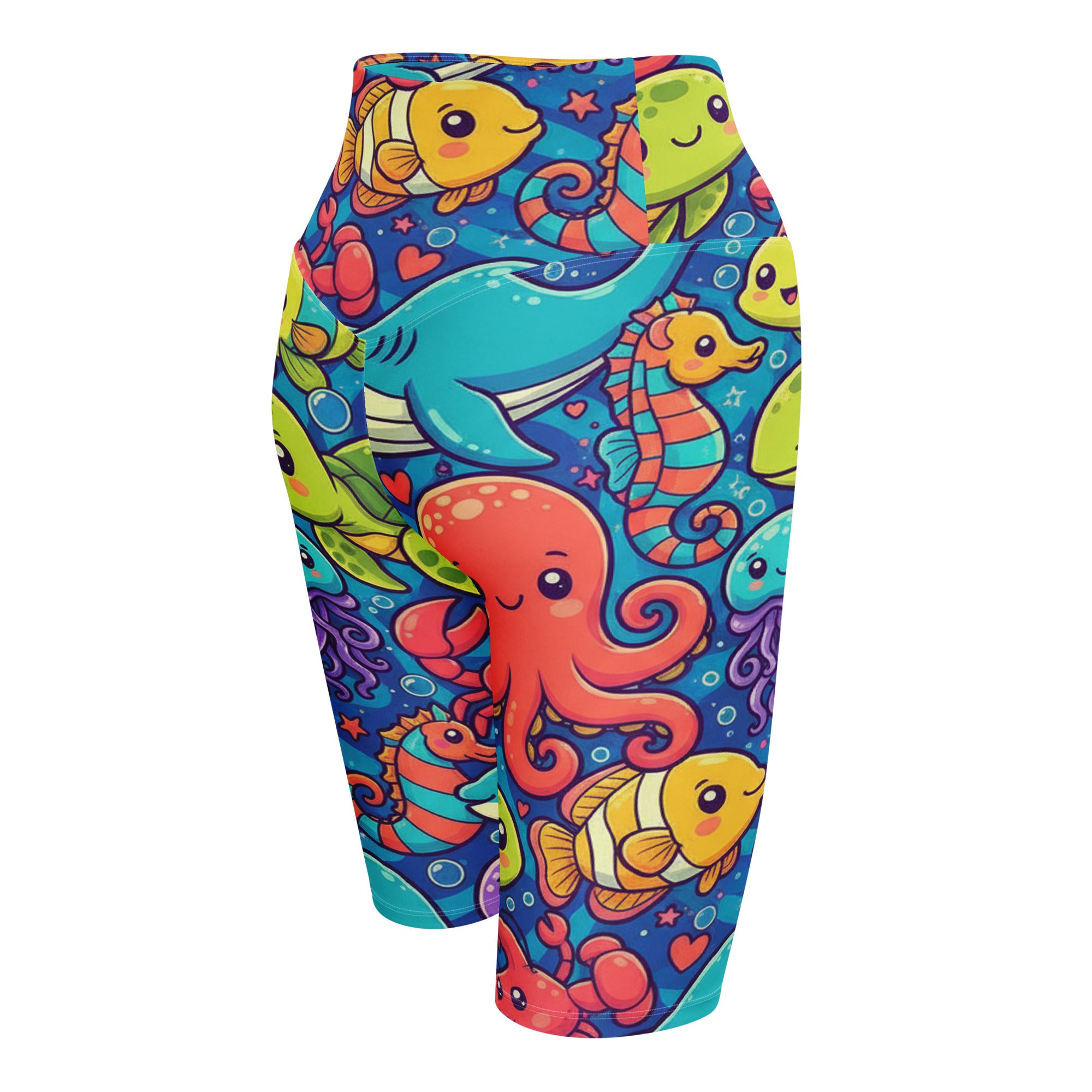 Vibrant Under the Sea Bike Shorts | GearBunch
