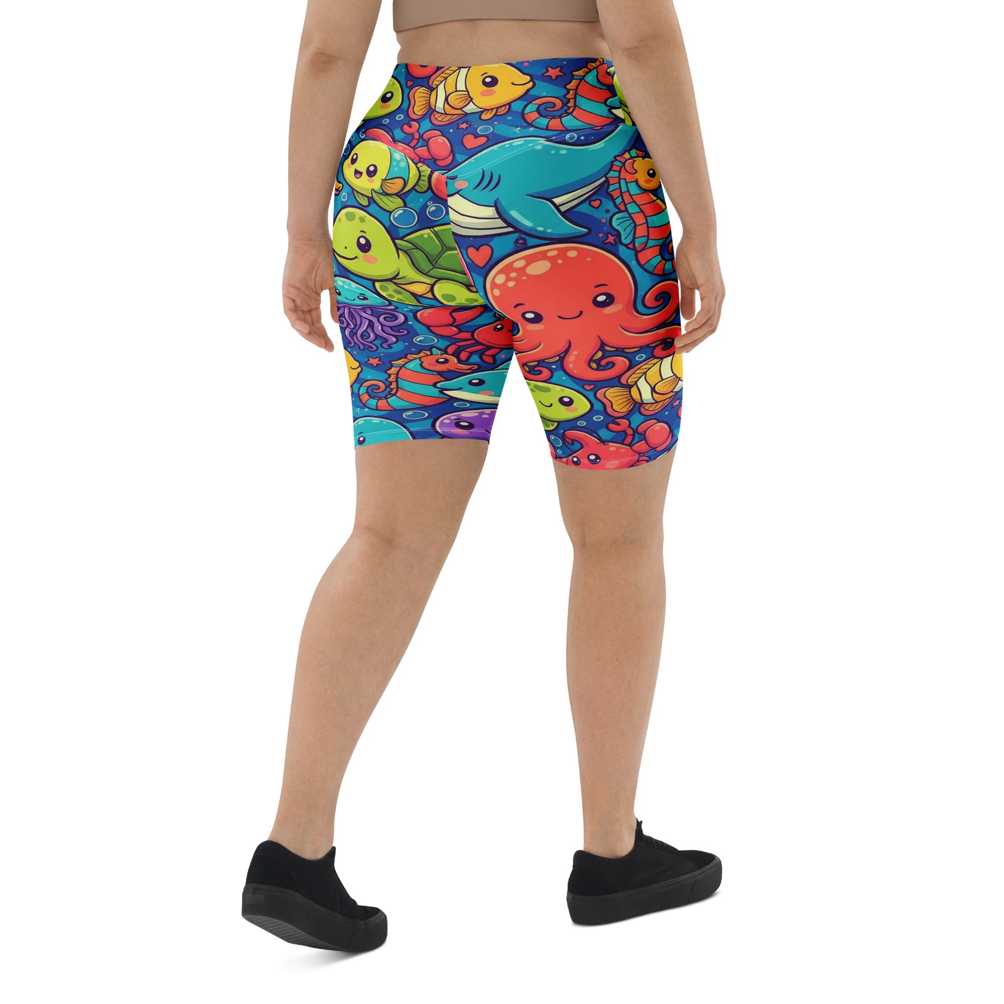 Vibrant Under the Sea Bike Shorts | GearBunch