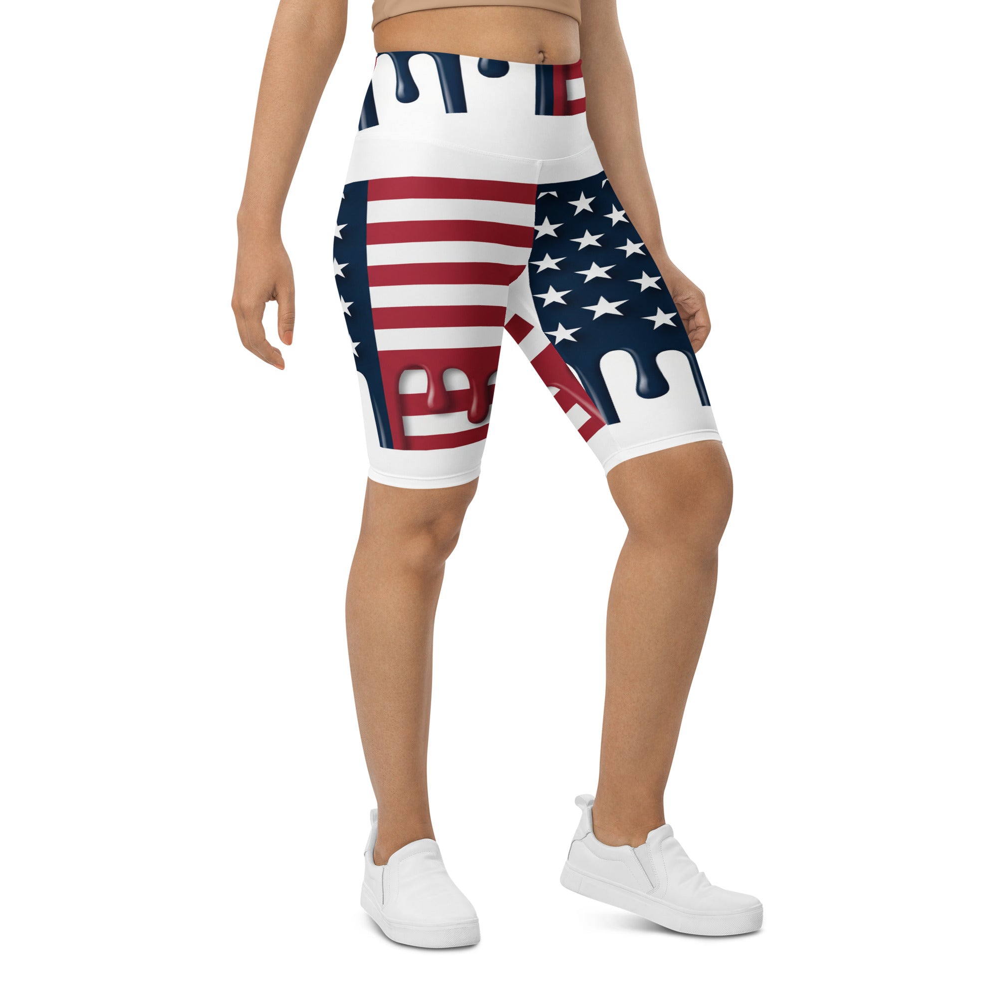 Stars and Stripes Drip Bike Shorts | GearBunch