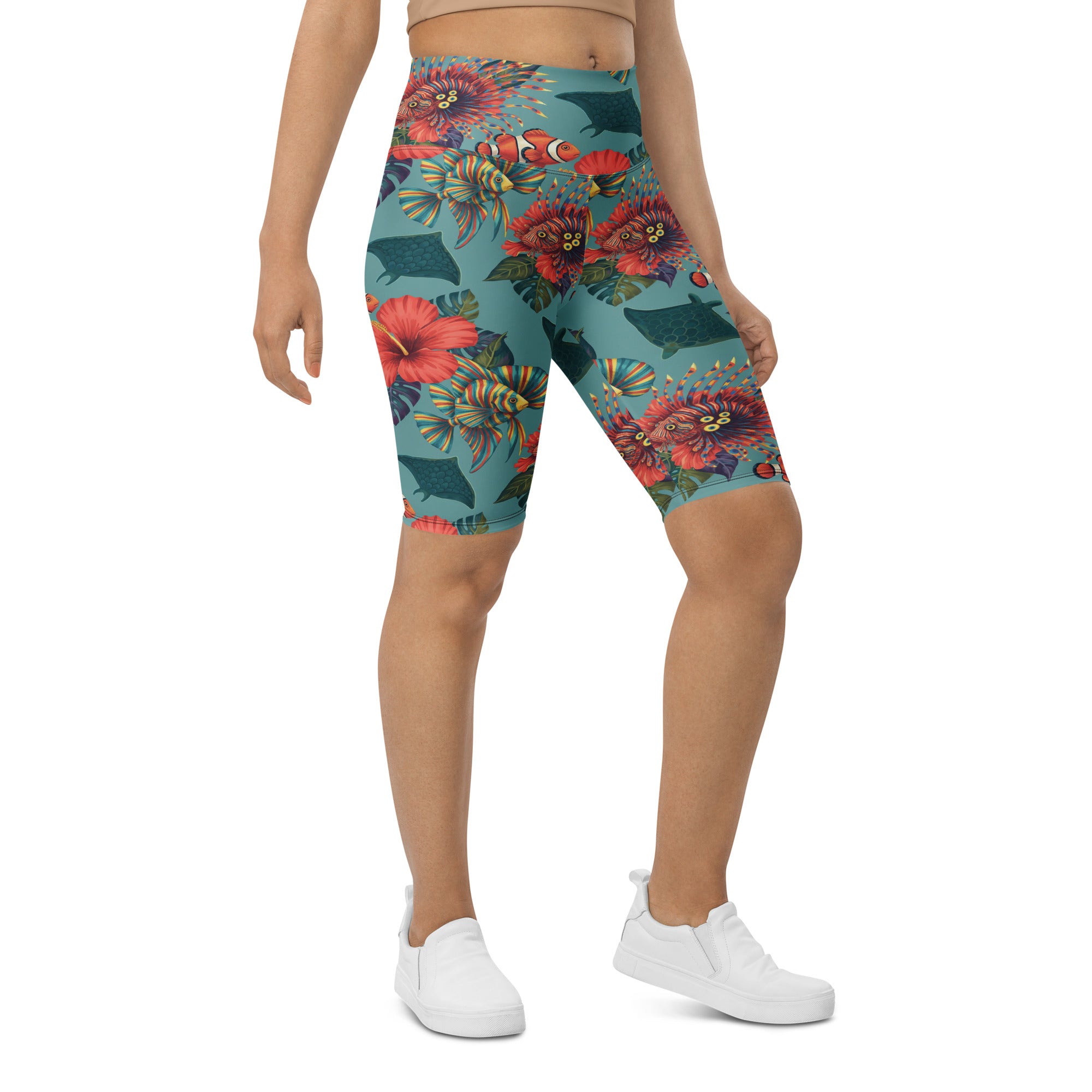 Colorful Tropical Fishes Bike Shorts | GearBunch