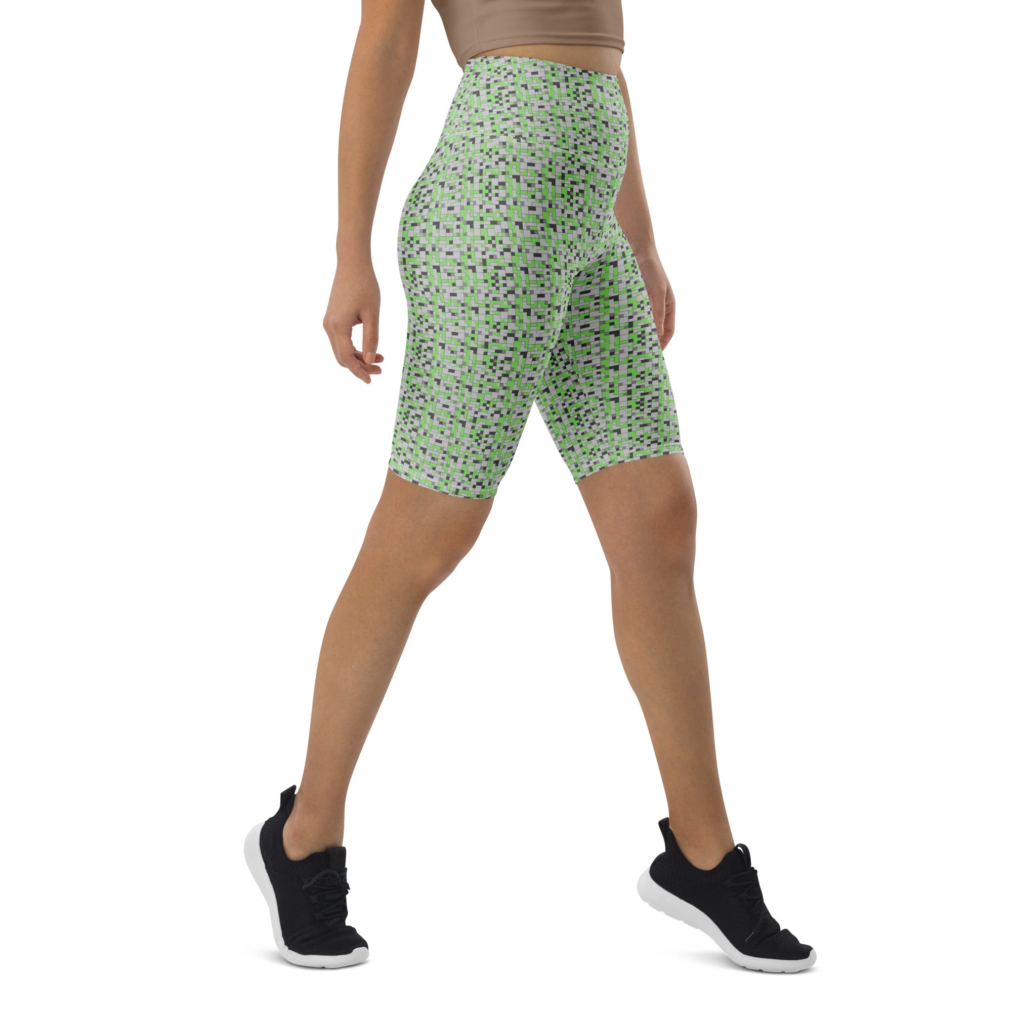 Small Blocks Geometric Bike Shorts | GearBunch