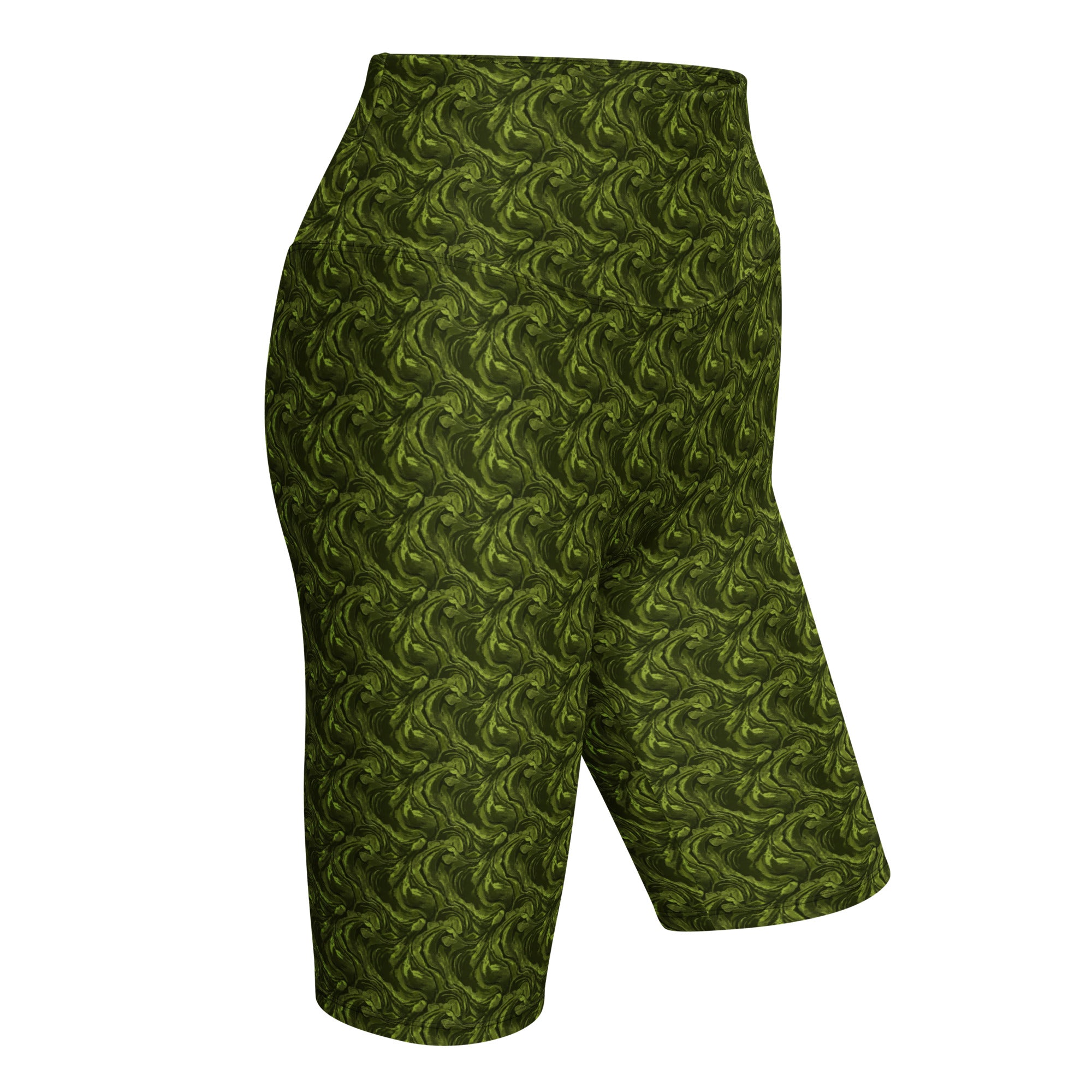 Olive Green Velvet Bike Shorts | GearBunch