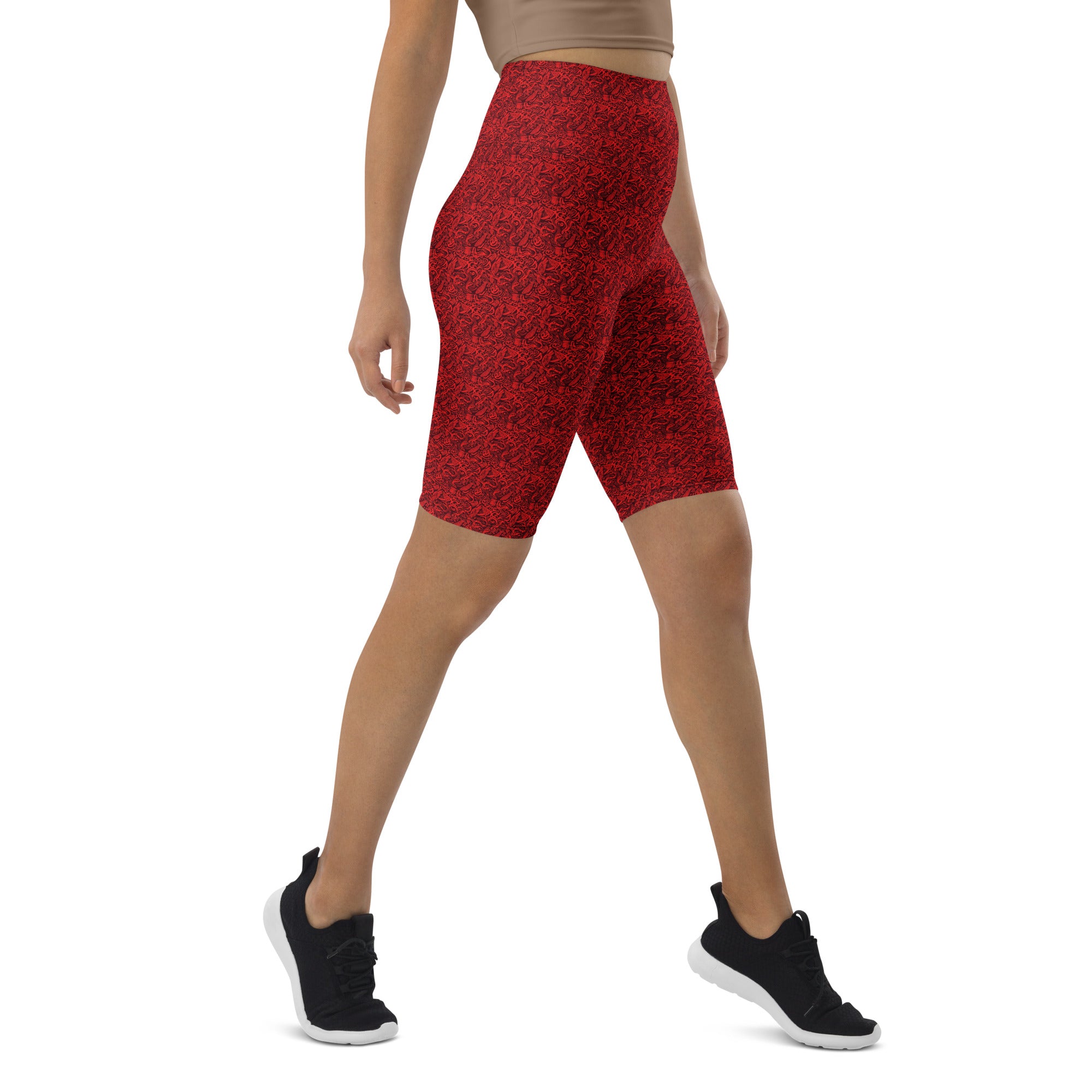Red Snake Bird Divination Bike Shorts | GearBunch