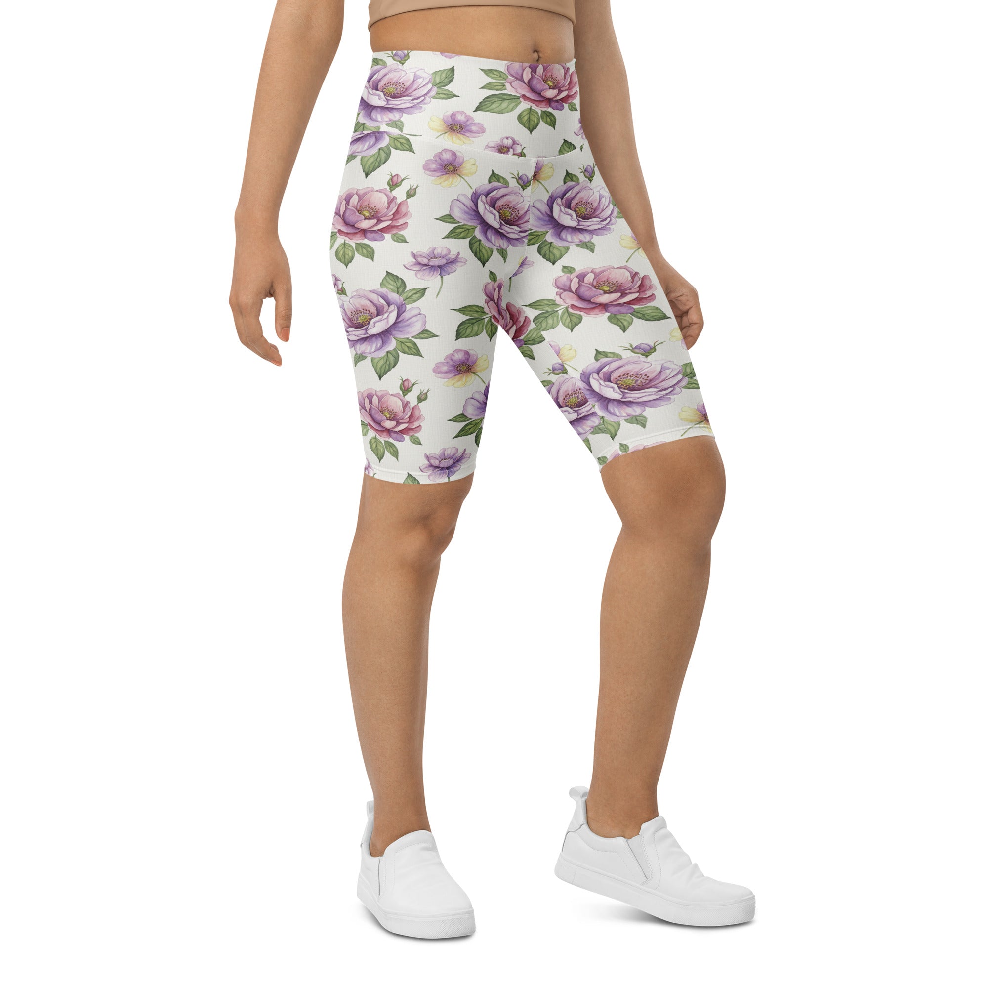 Watercolour Wildflowers Bike Shorts | GearBunch