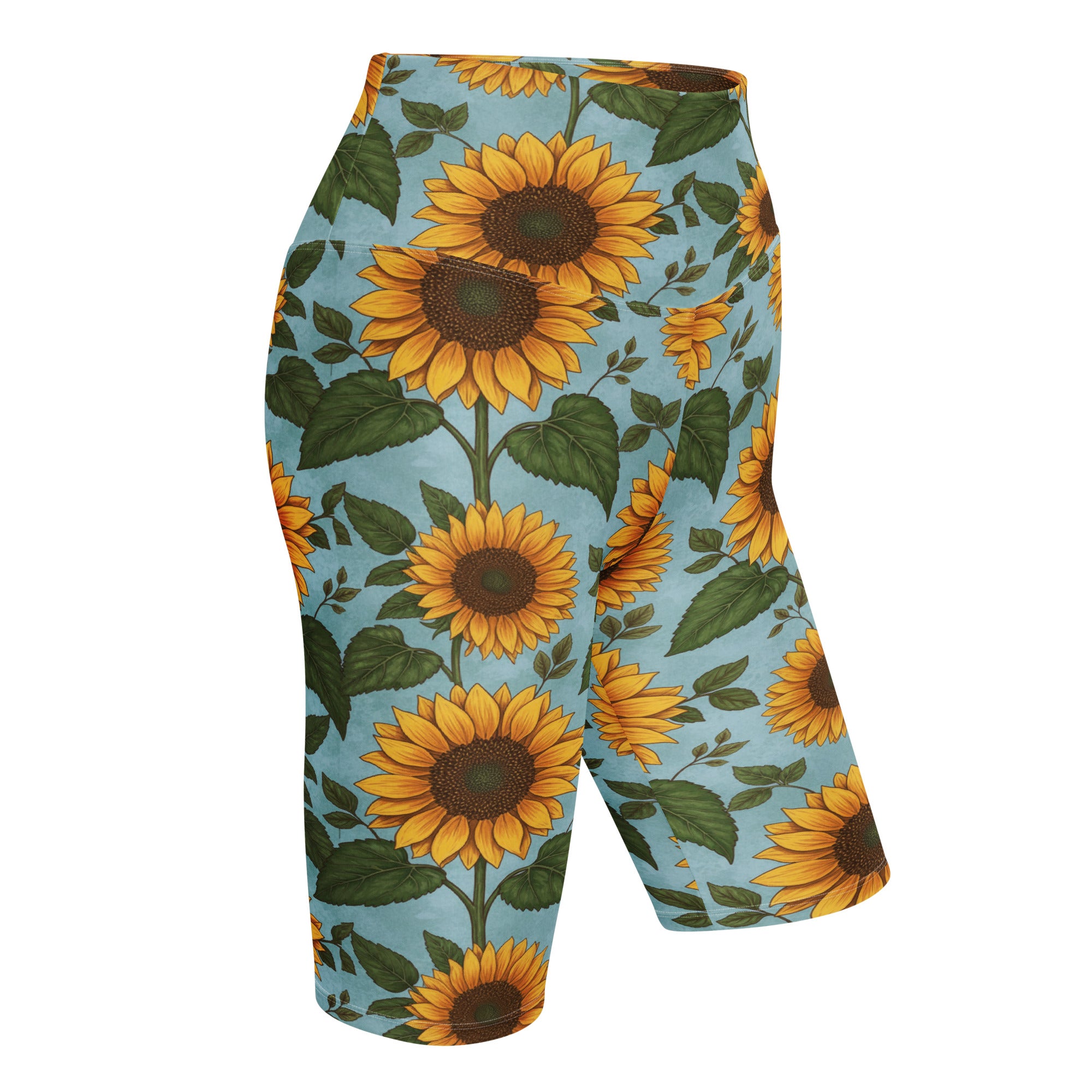 Sunflower Fields Bike Shorts | GearBunch