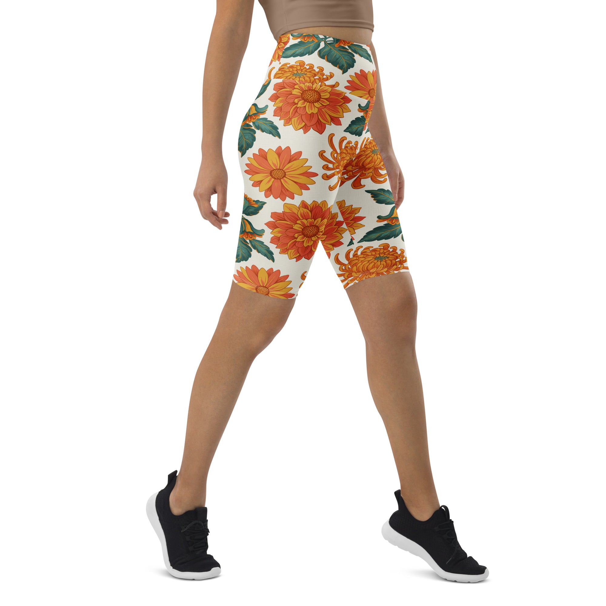 Retro Floral Seventies Bike Shorts | GearBunch