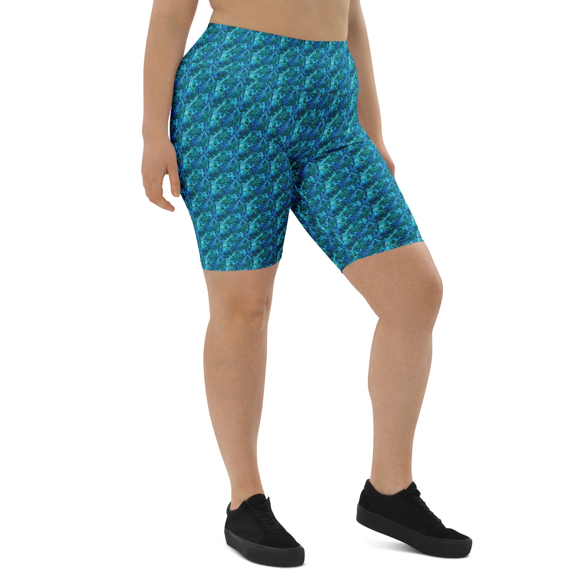 Electrik Blue Ferns Bike Shorts | GearBunch