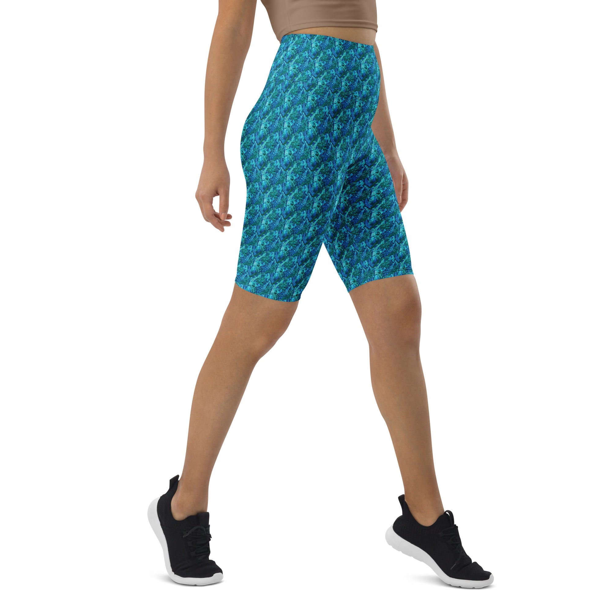 Electrik Blue Ferns Bike Shorts | GearBunch