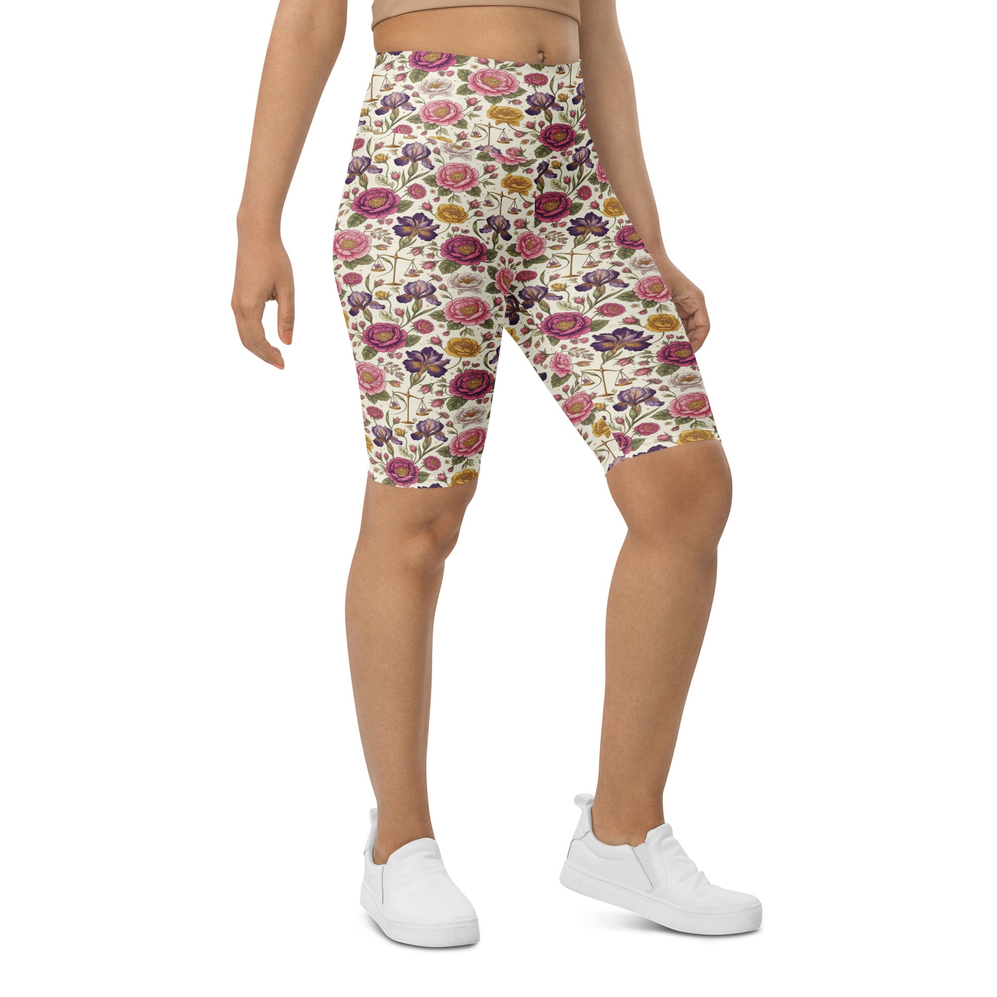 Libra Balance Floral Bike Shorts | GearBunch