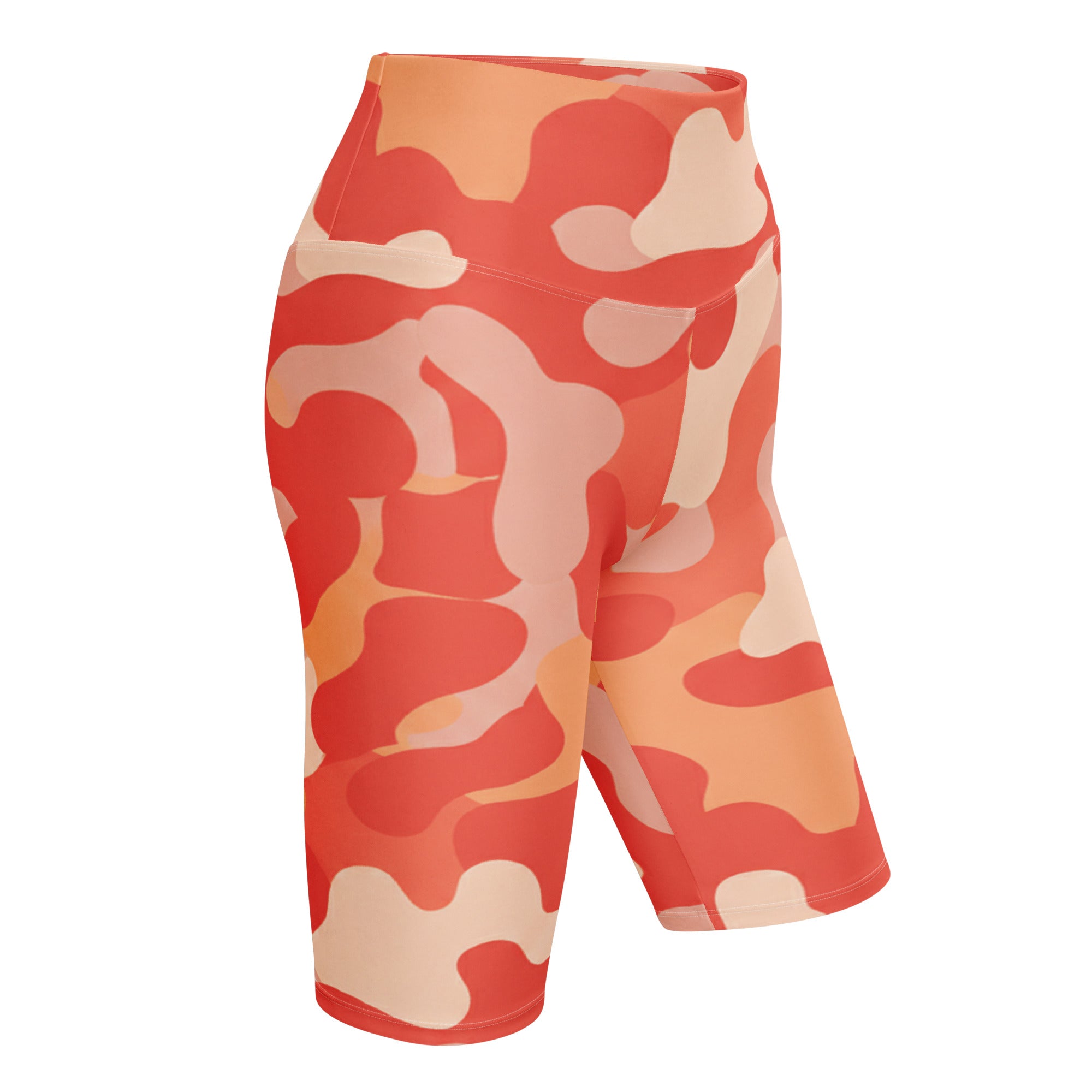 Coral Sunset Camo Bike Shorts | GearBunch