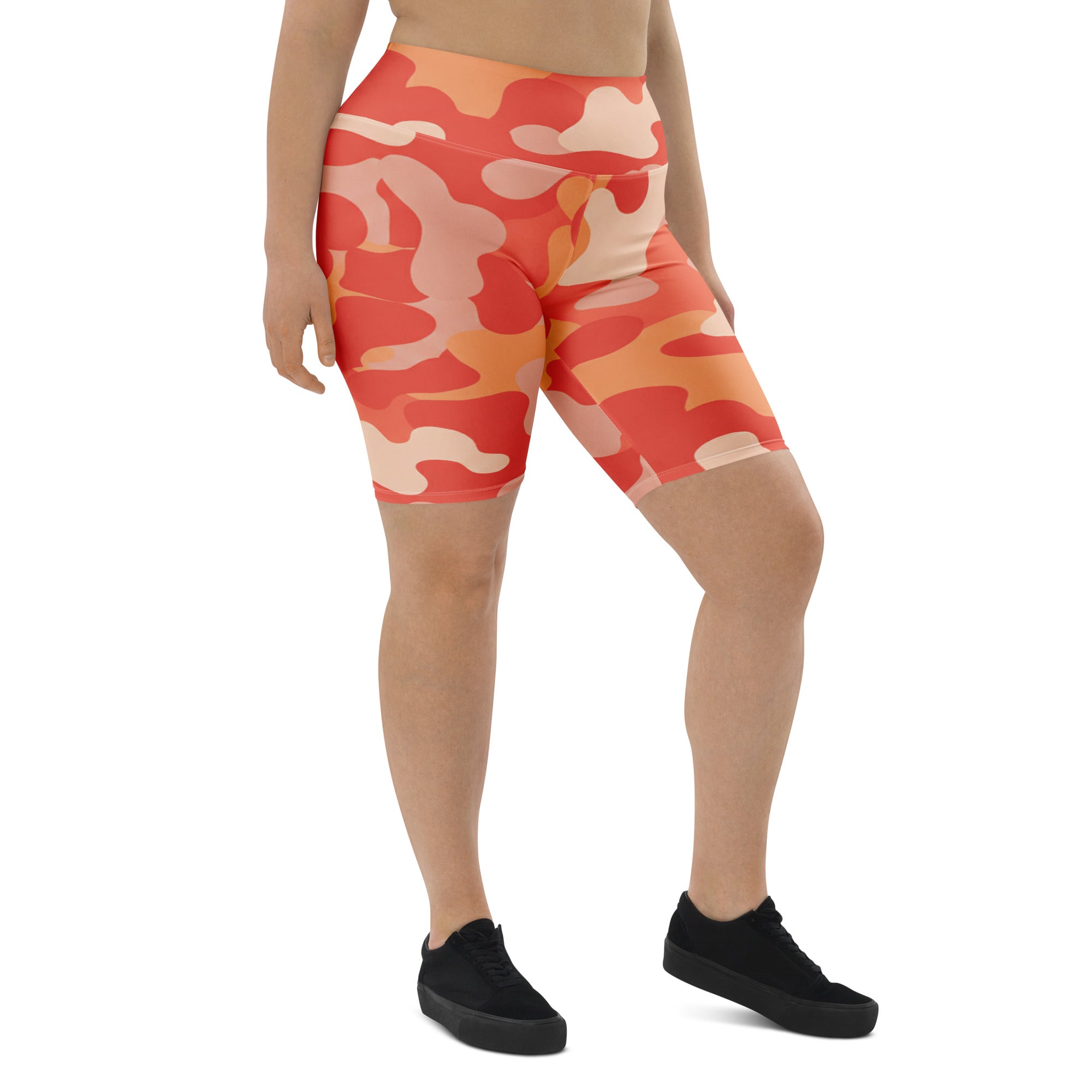 Coral Sunset Camo Bike Shorts | GearBunch