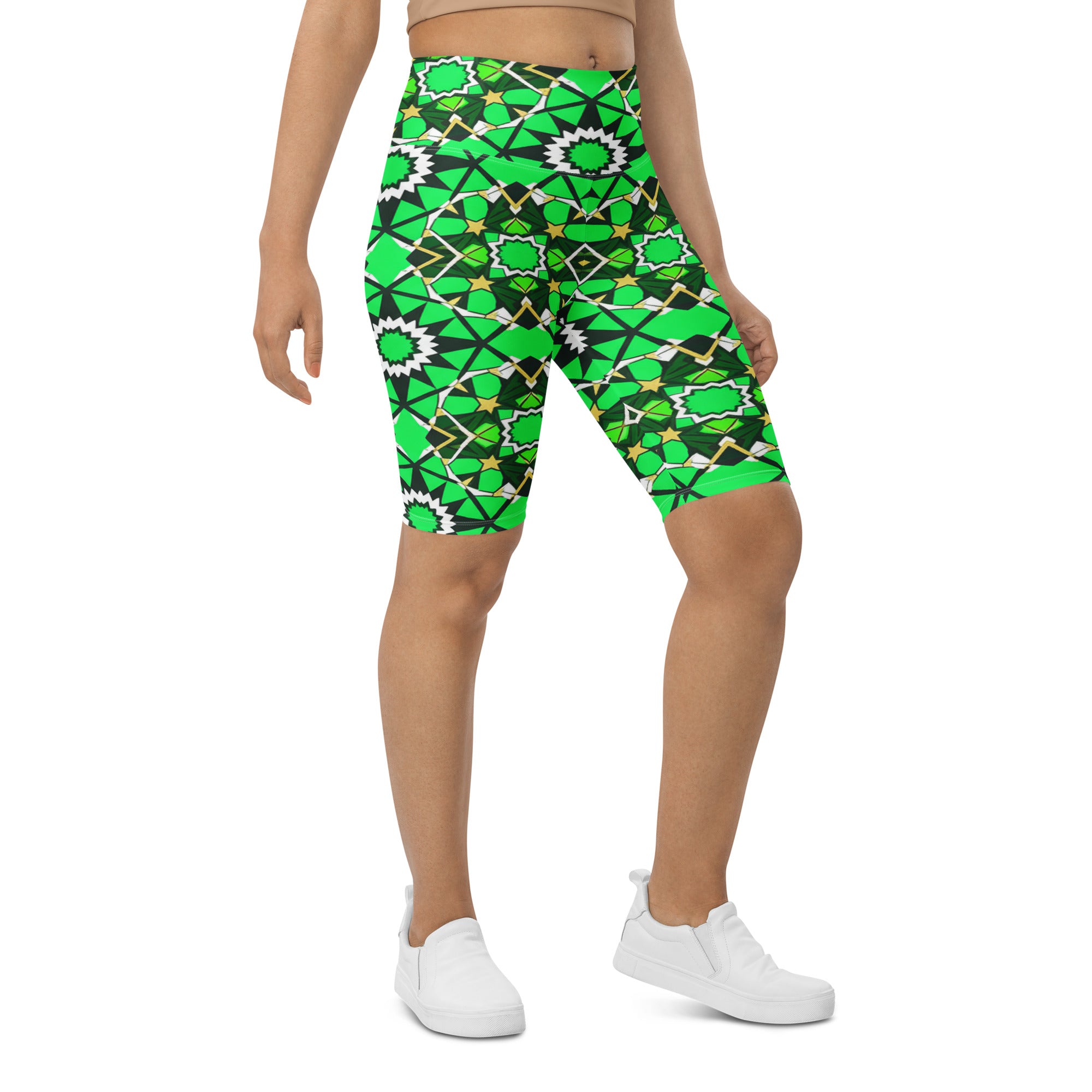 Zellige Emerald Gold Bike Shorts | GearBunch