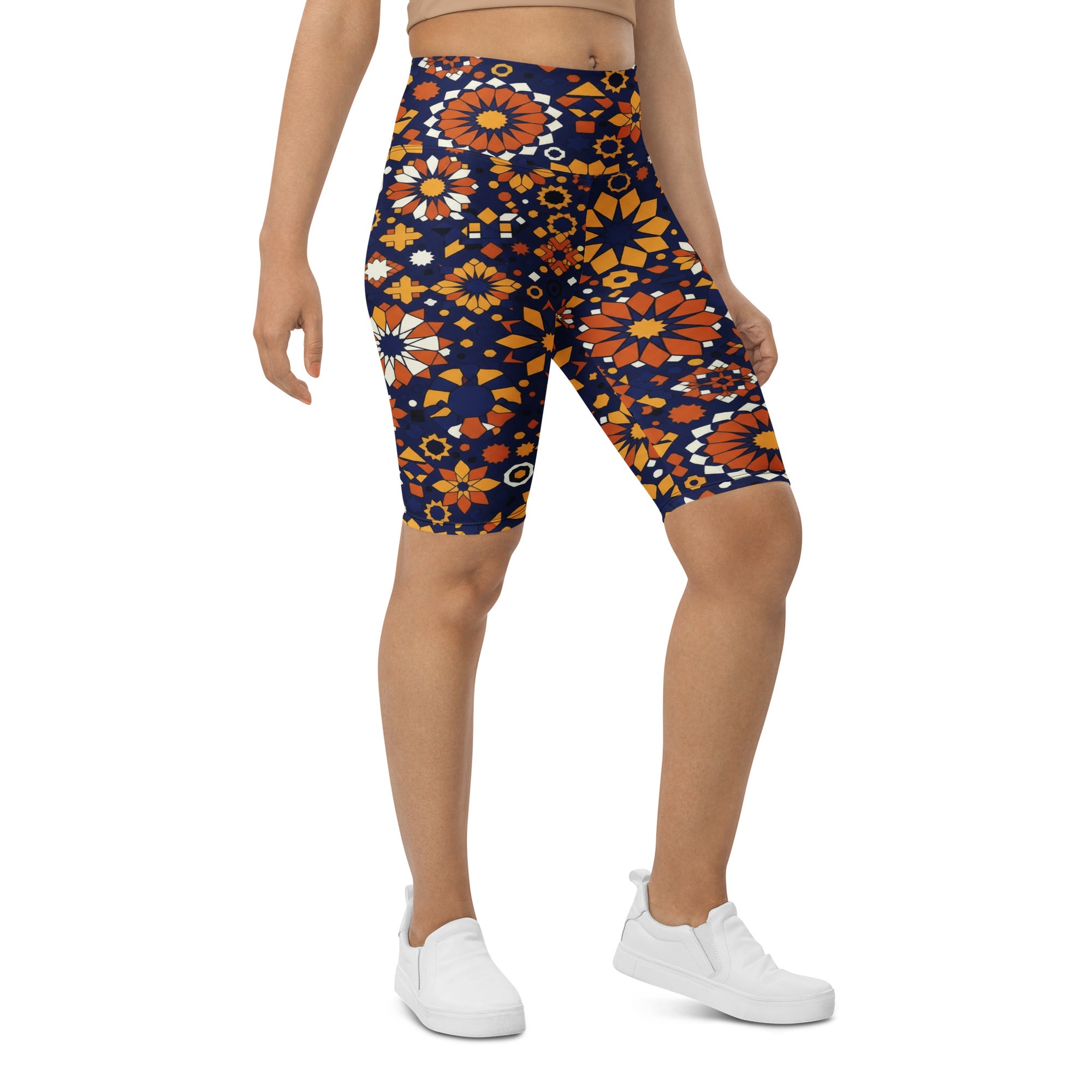 Zellige Indigo Saffron Bike Shorts | GearBunch