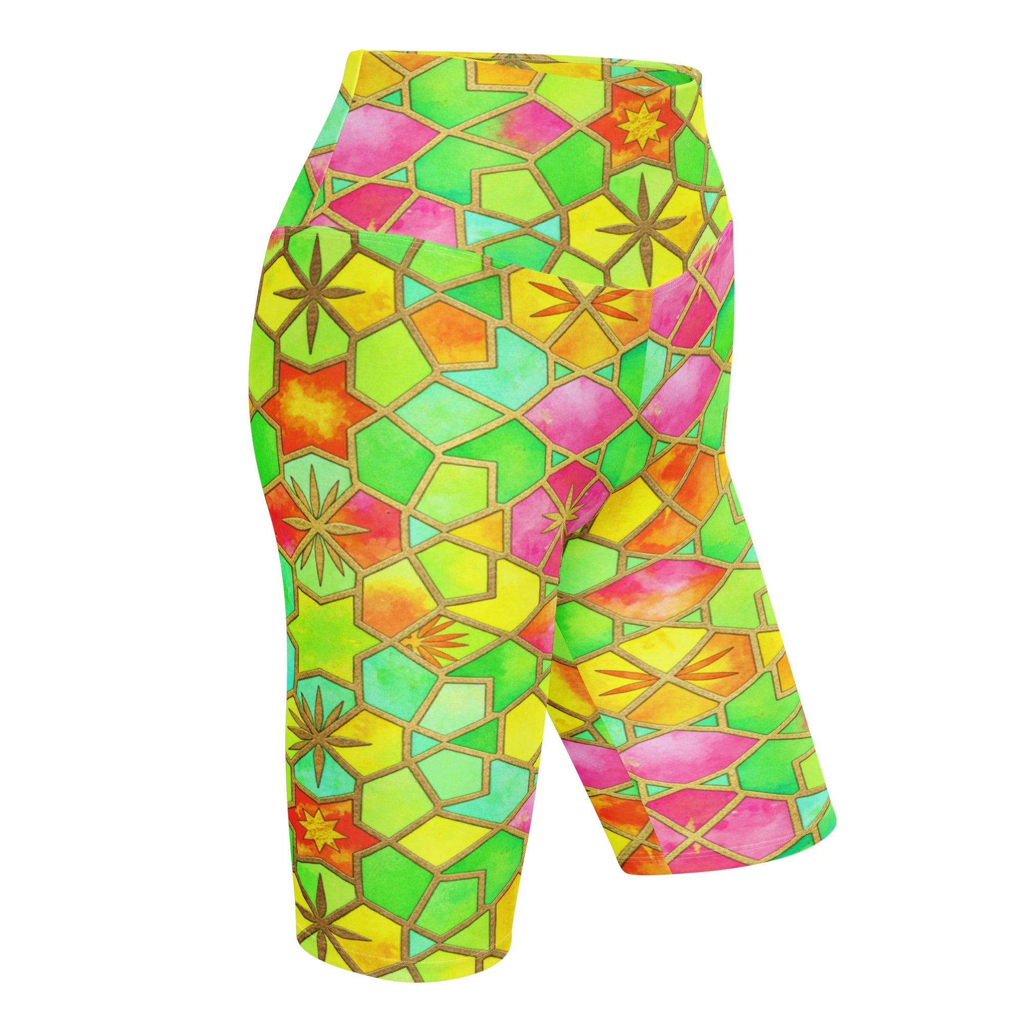 Arabic Watercolour Tropical Punch Bike Shorts | GearBunch