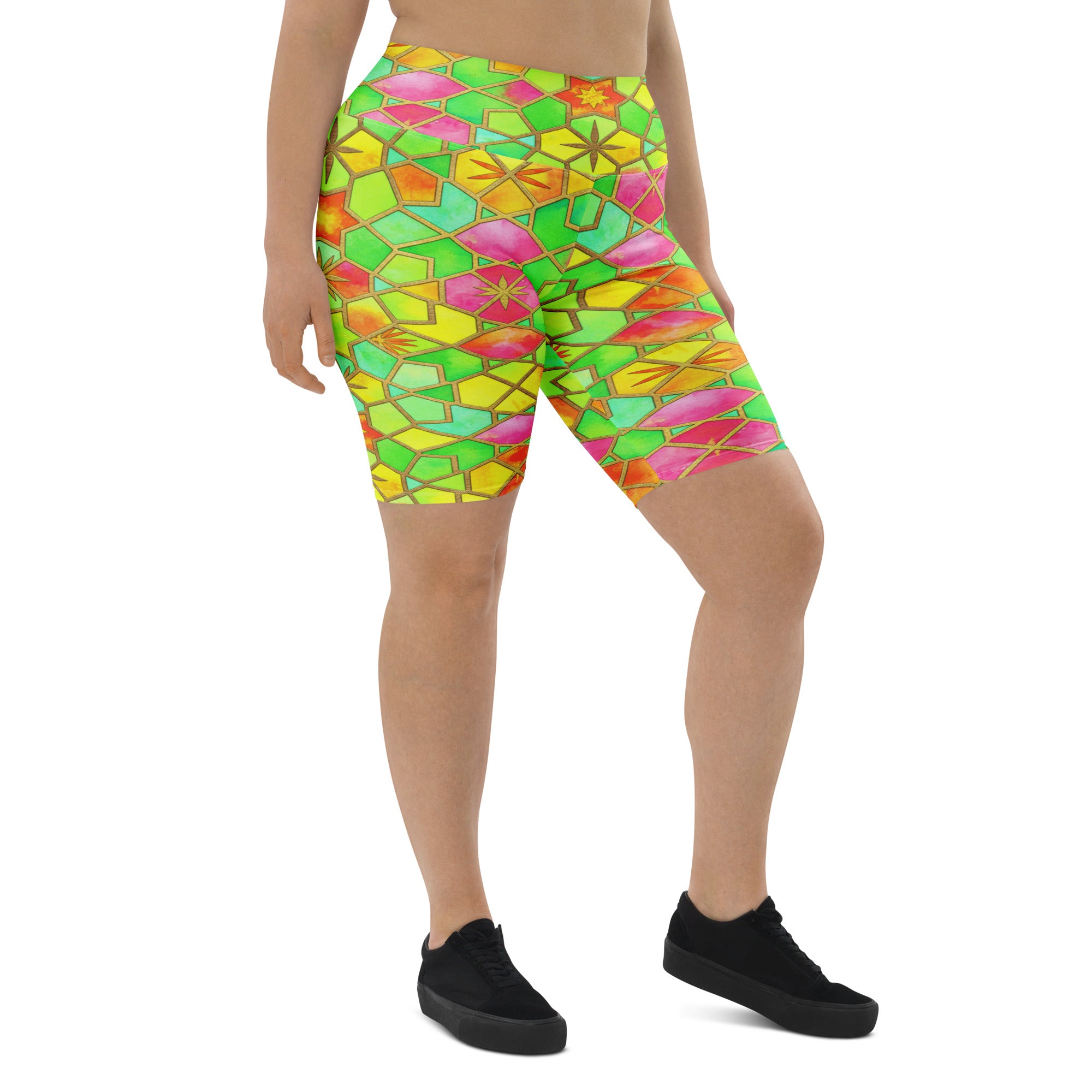 Arabic Watercolour Tropical Punch Bike Shorts | GearBunch