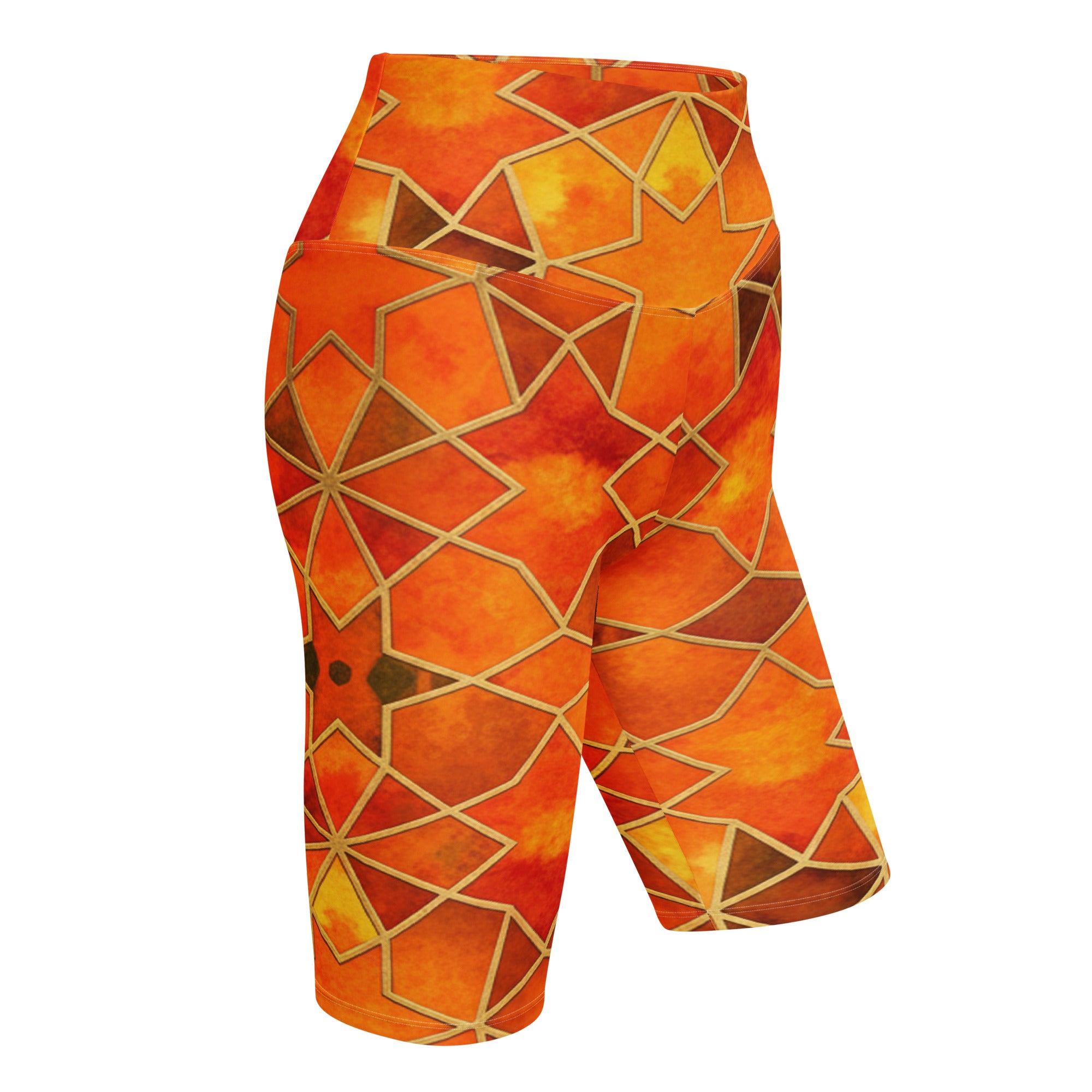 Arabic Watercolour Autumn Spice Bike Shorts | GearBunch