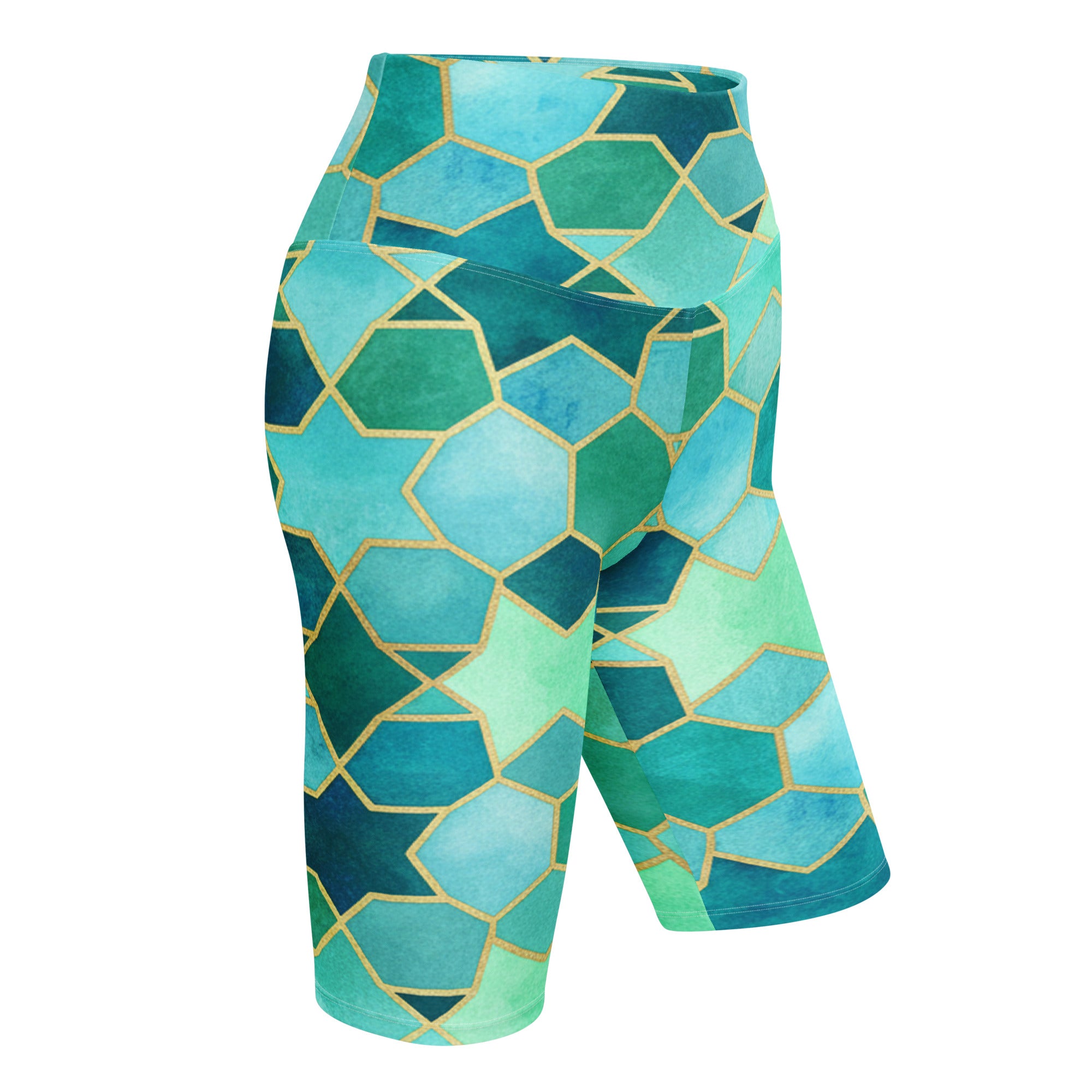 Arabic Watercolour Lagoon Bike Shorts | GearBunch