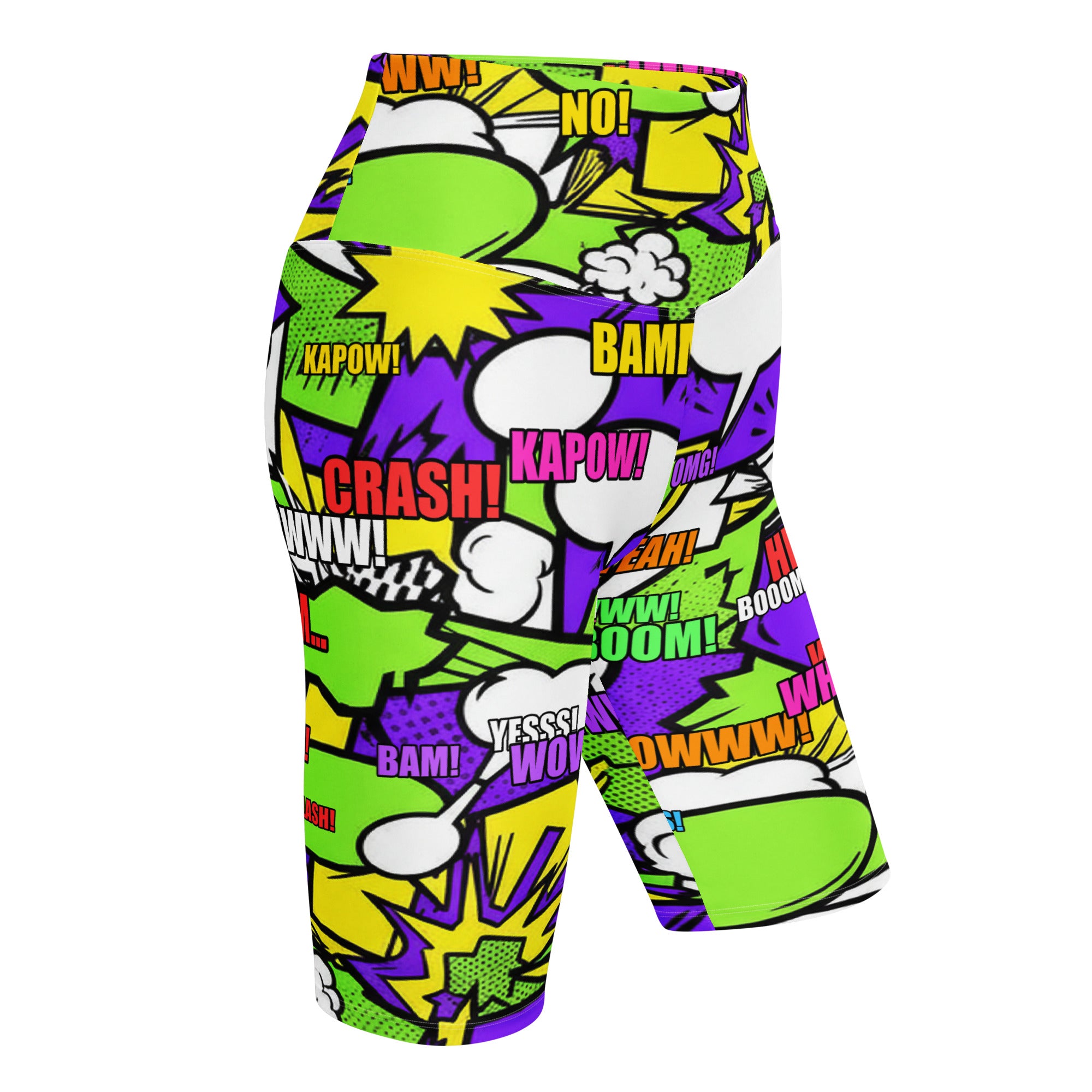 Comic Pop Toxic Green Bike Shorts | GearBunch