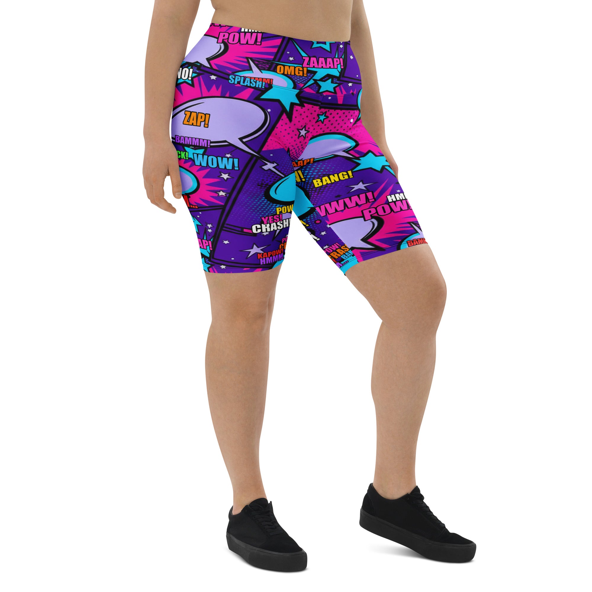 Comic Pop Galaxy Purple Bike Shorts | GearBunch