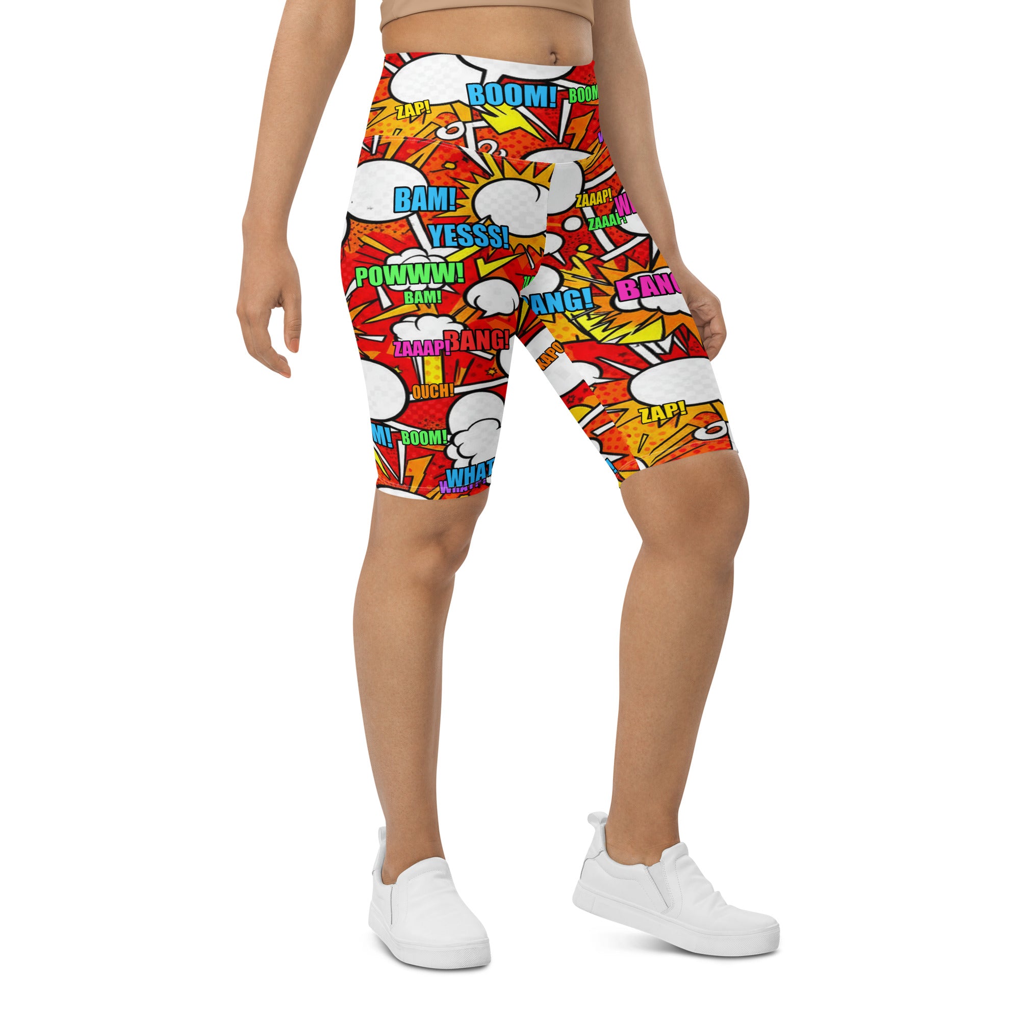 Comic Pop Fire Engine Bike Shorts | GearBunch