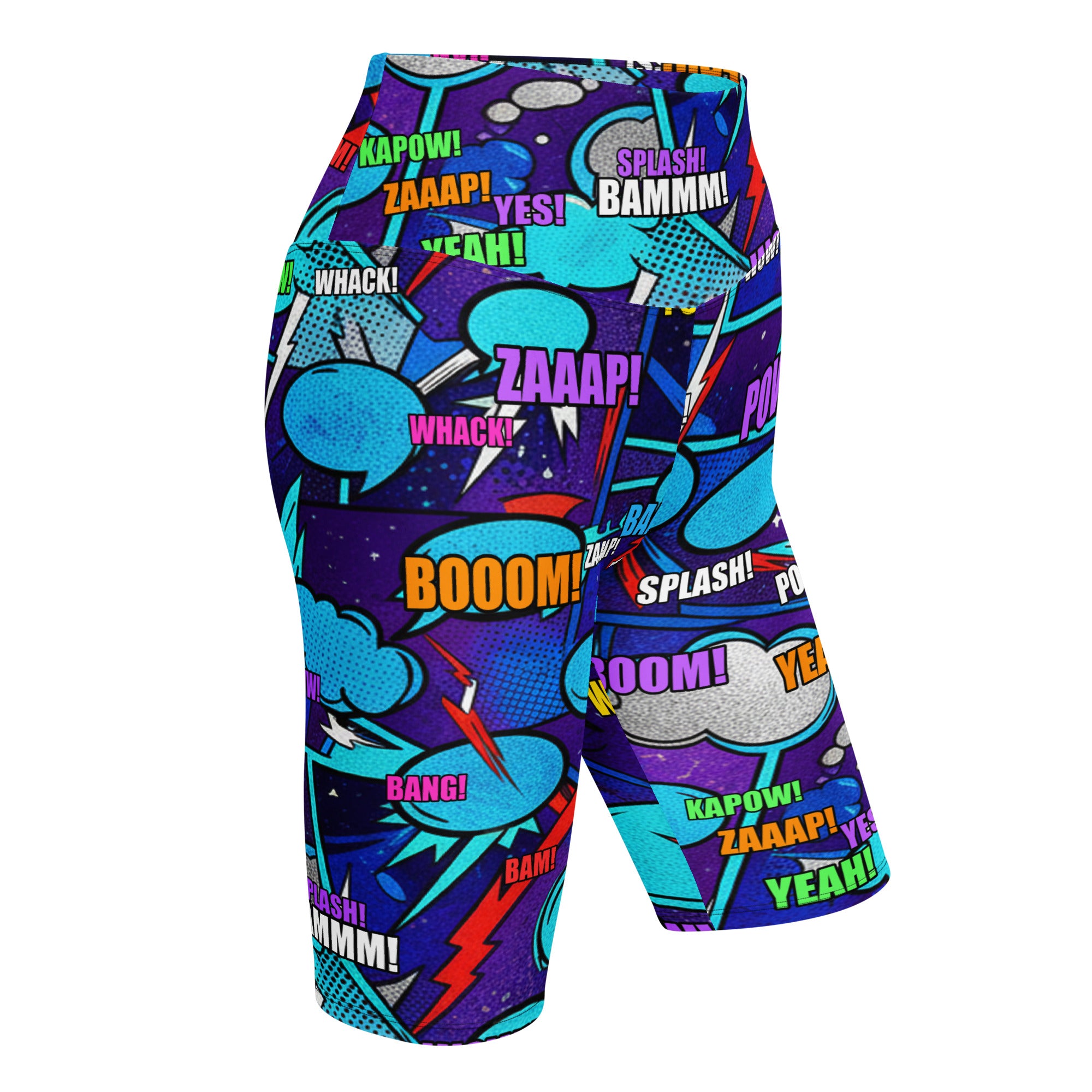 Comic Strip Space Battle Bike Shorts | GearBunch