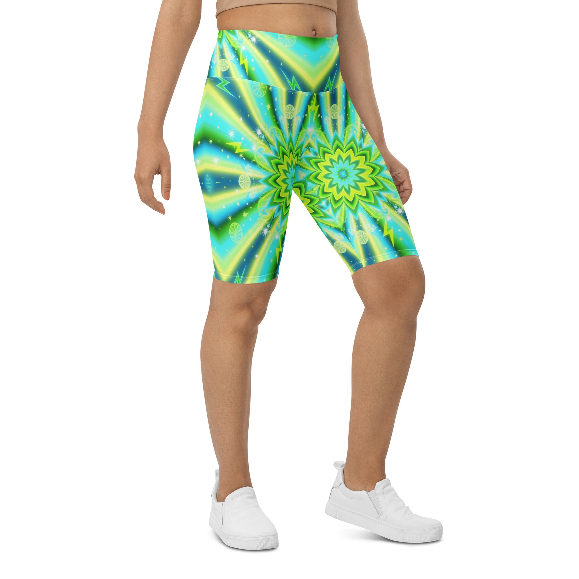 Psychedelic Lemon Zap Bike Shorts | GearBunch