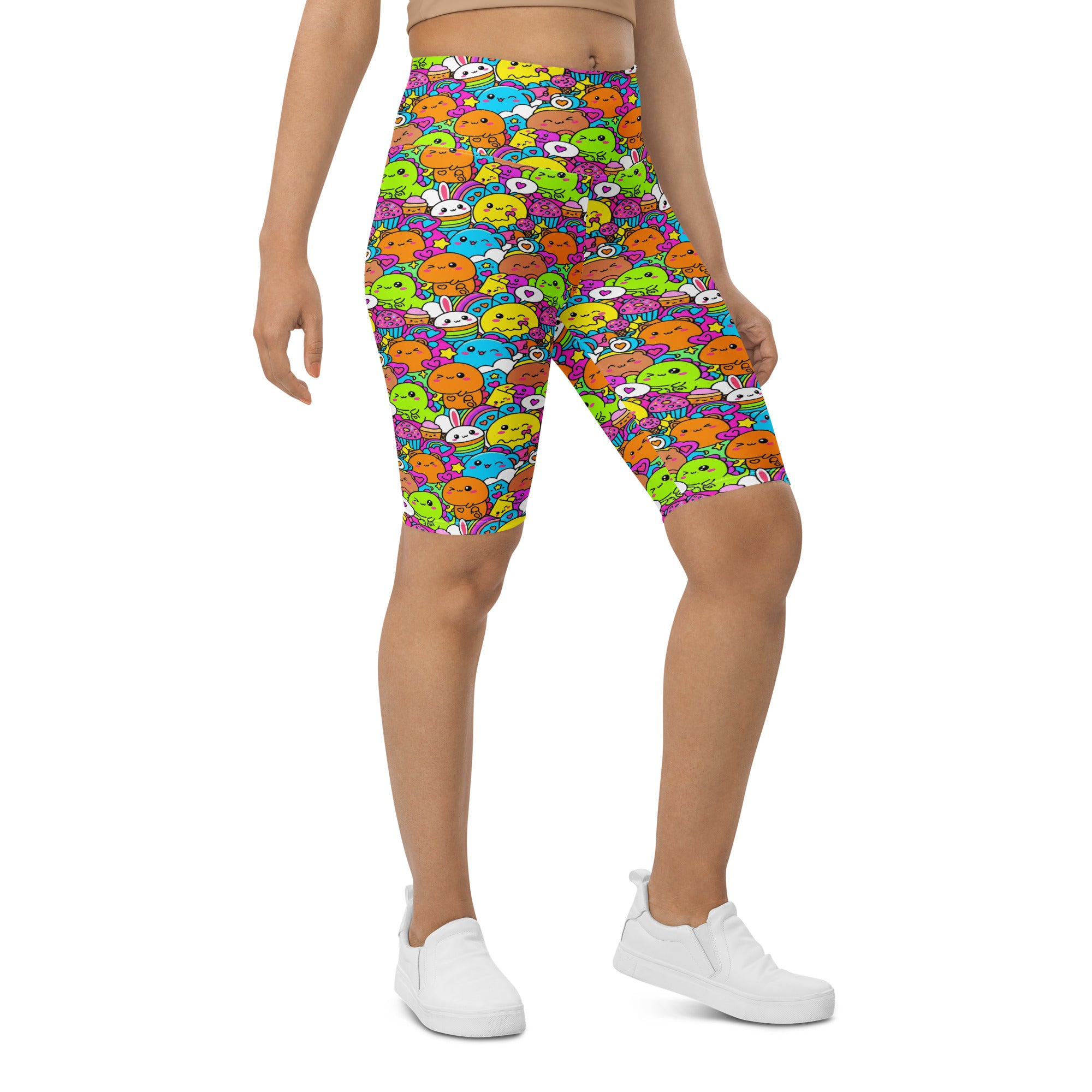 Kawaii Dinosaur Stomp Bike Shorts | GearBunch