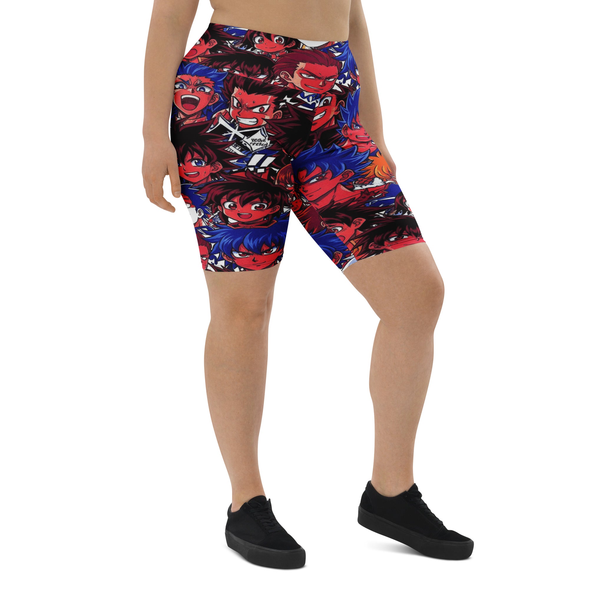Anime Collage Dark Shonen Bike Shorts | GearBunch