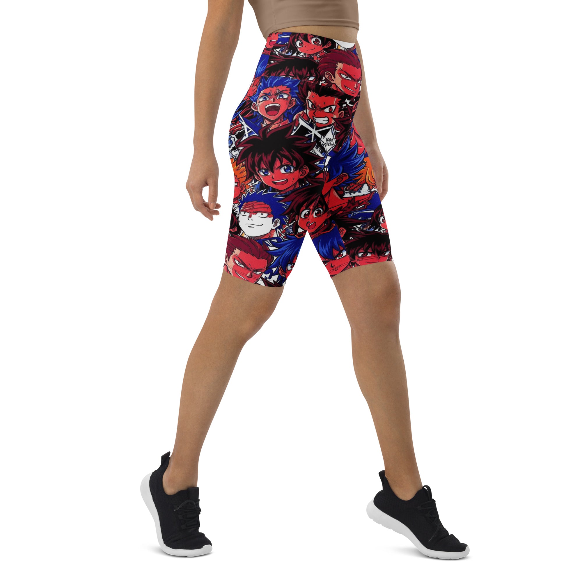Anime Collage Dark Shonen Bike Shorts | GearBunch