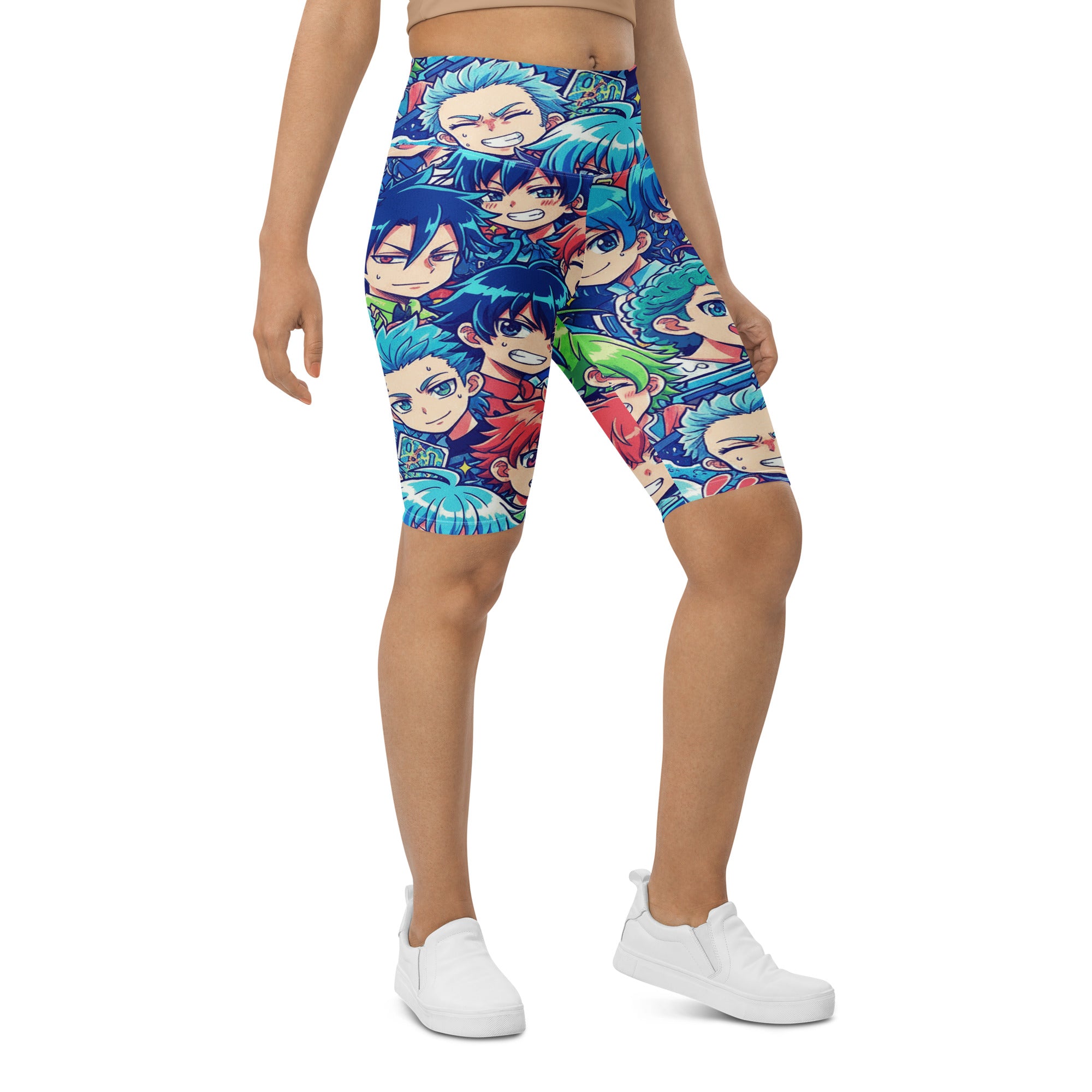 Anime Ocean Wave Bike Shorts | GearBunch