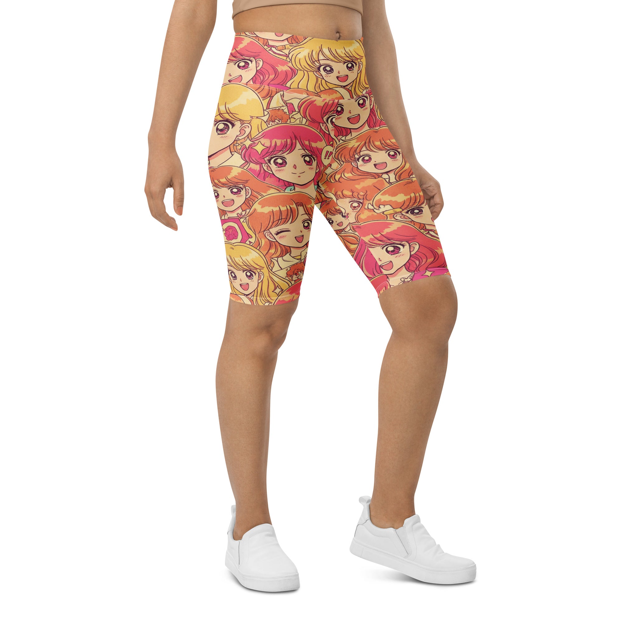Anime Collage Retro Shojo Bike Shorts | GearBunch