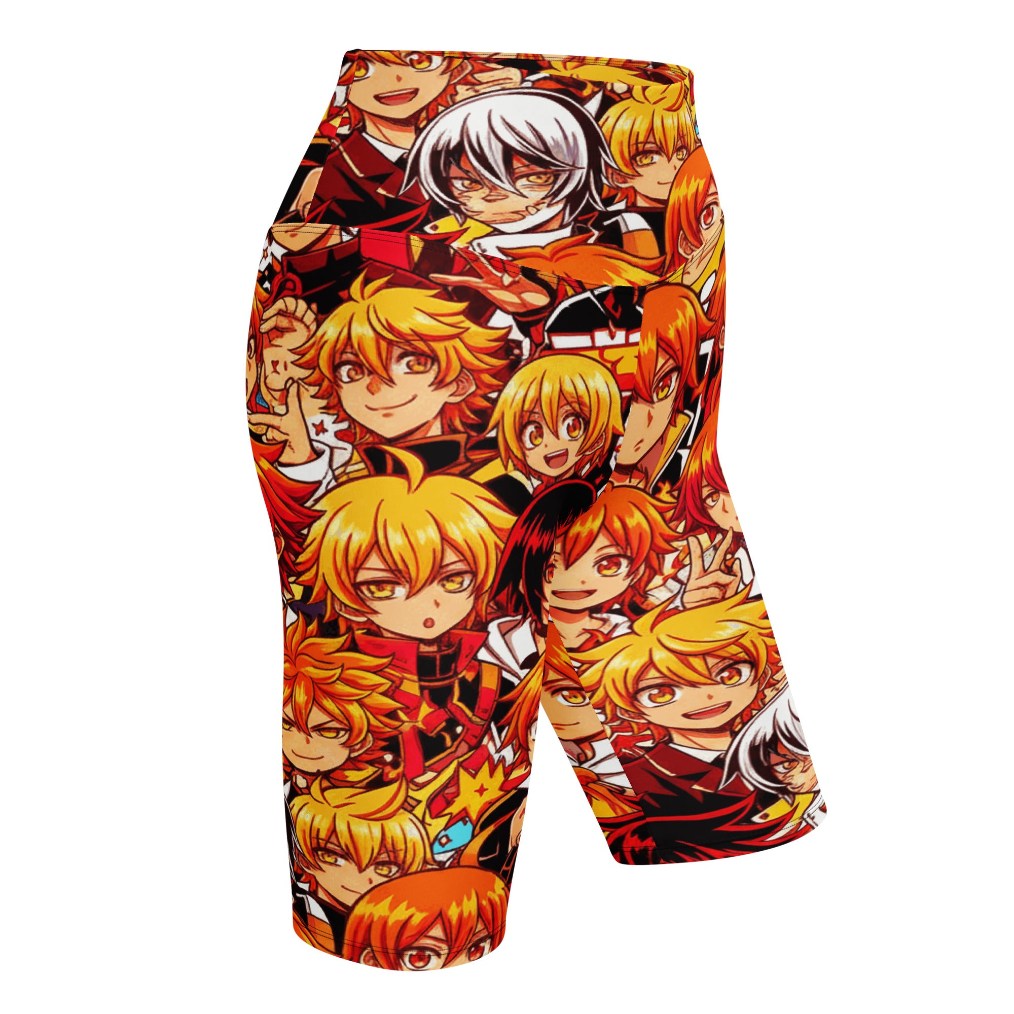 Anime Collage Fire Spirit Bike Shorts | GearBunch