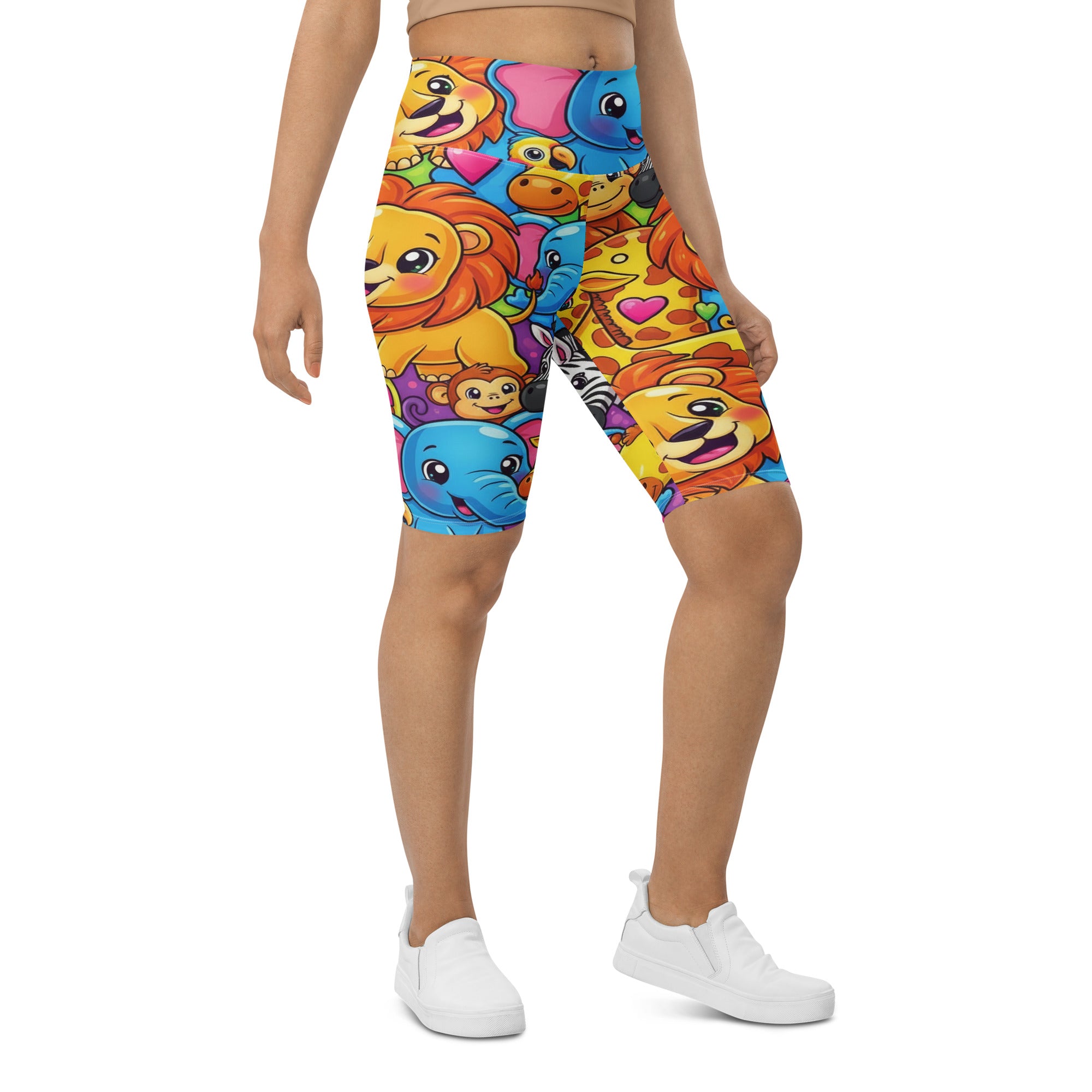 Vibrant Jungle Safari Bike Shorts | GearBunch