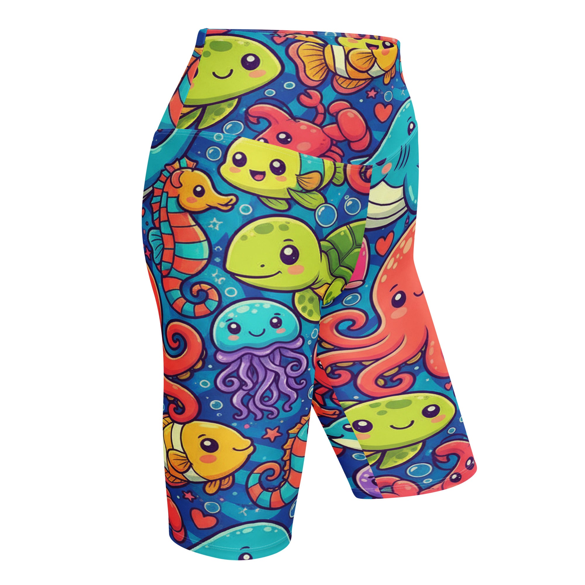 Vibrant Under the Sea Bike Shorts | GearBunch
