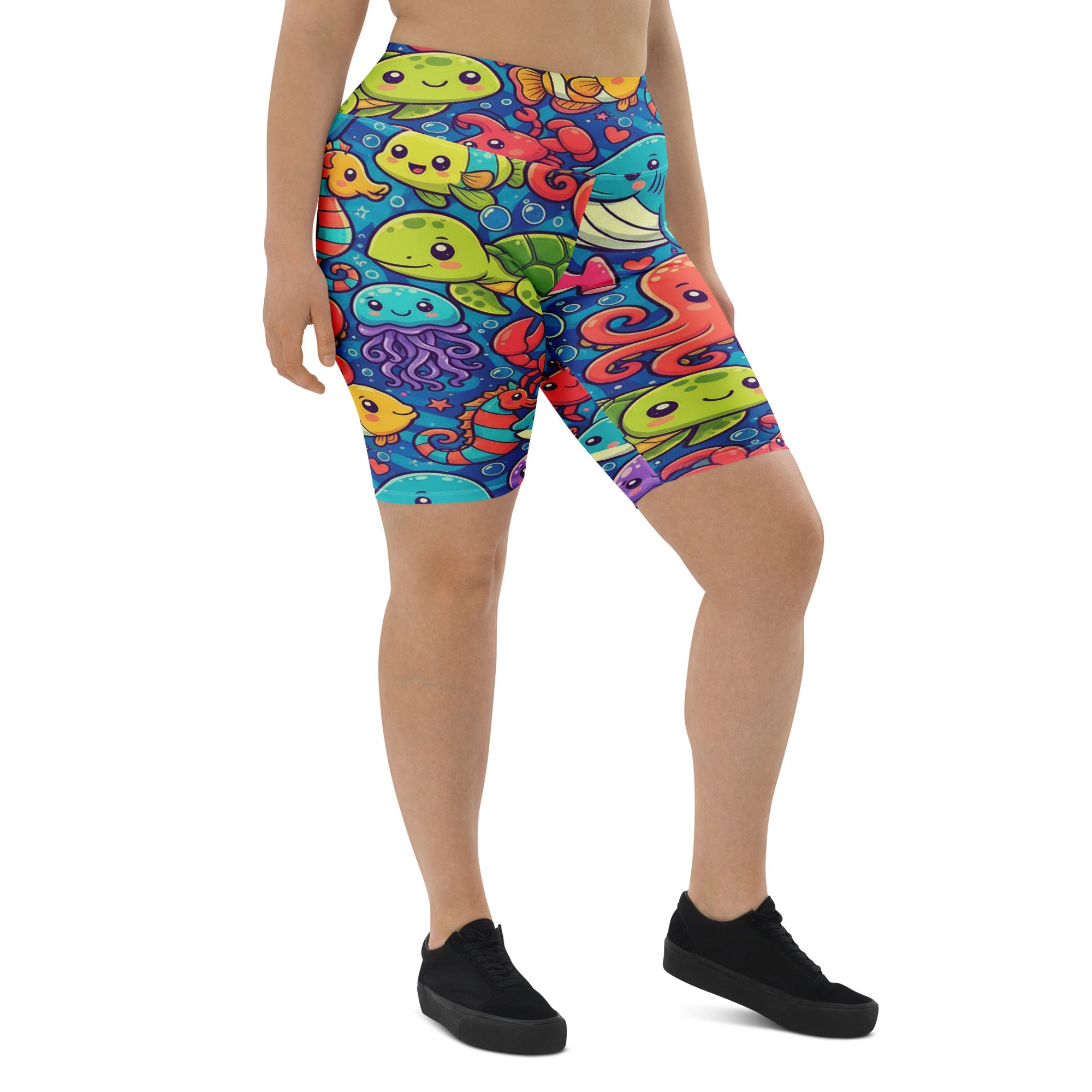 Vibrant Under the Sea Bike Shorts | GearBunch