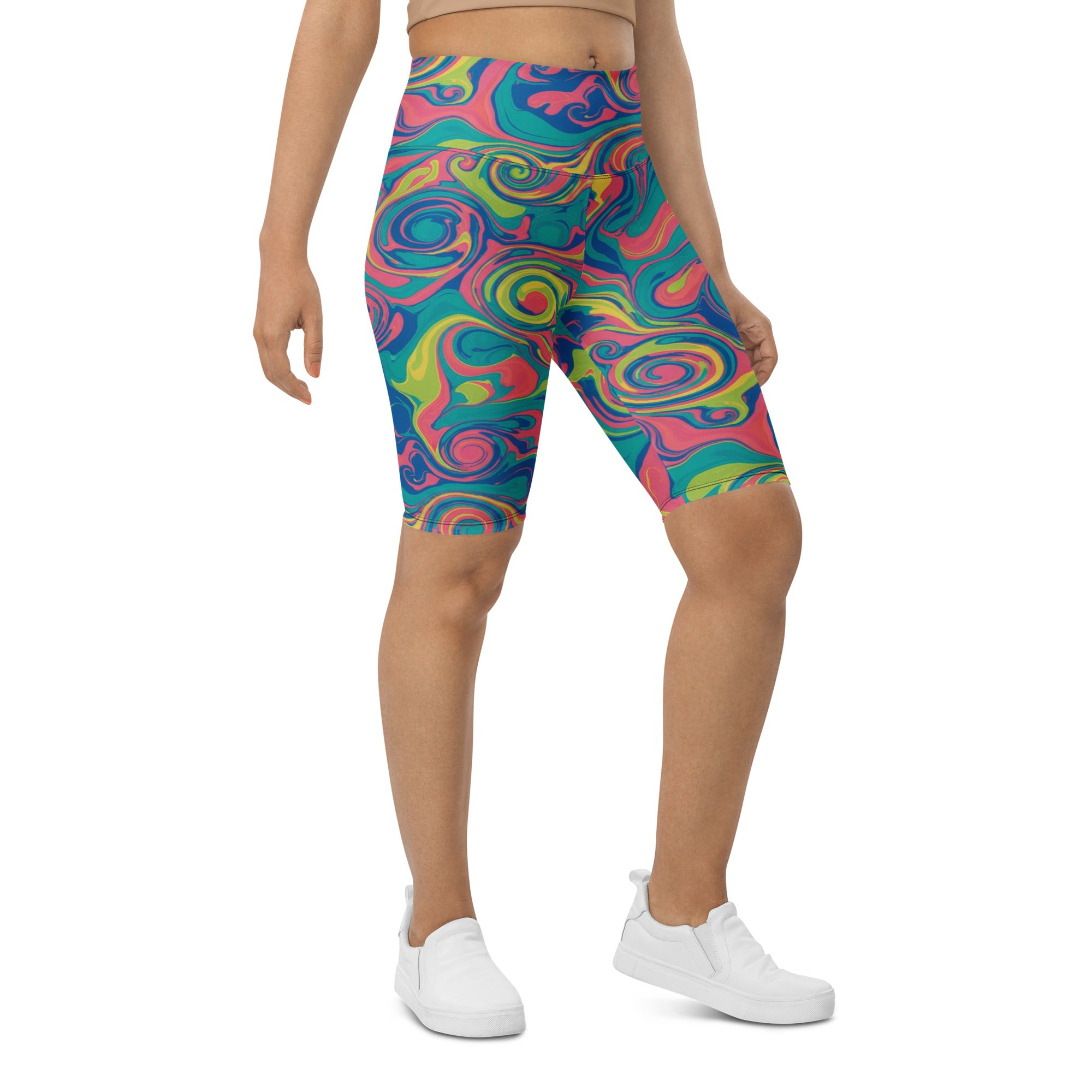Liquid Marble Tropical Paradise Bike Shorts | GearBunch