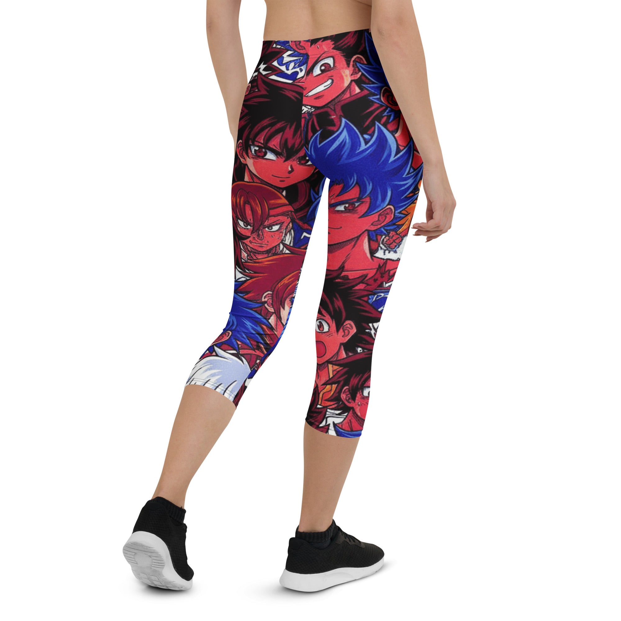 Anime Collage Dark Shonen Capri Leggings | GearBunch
