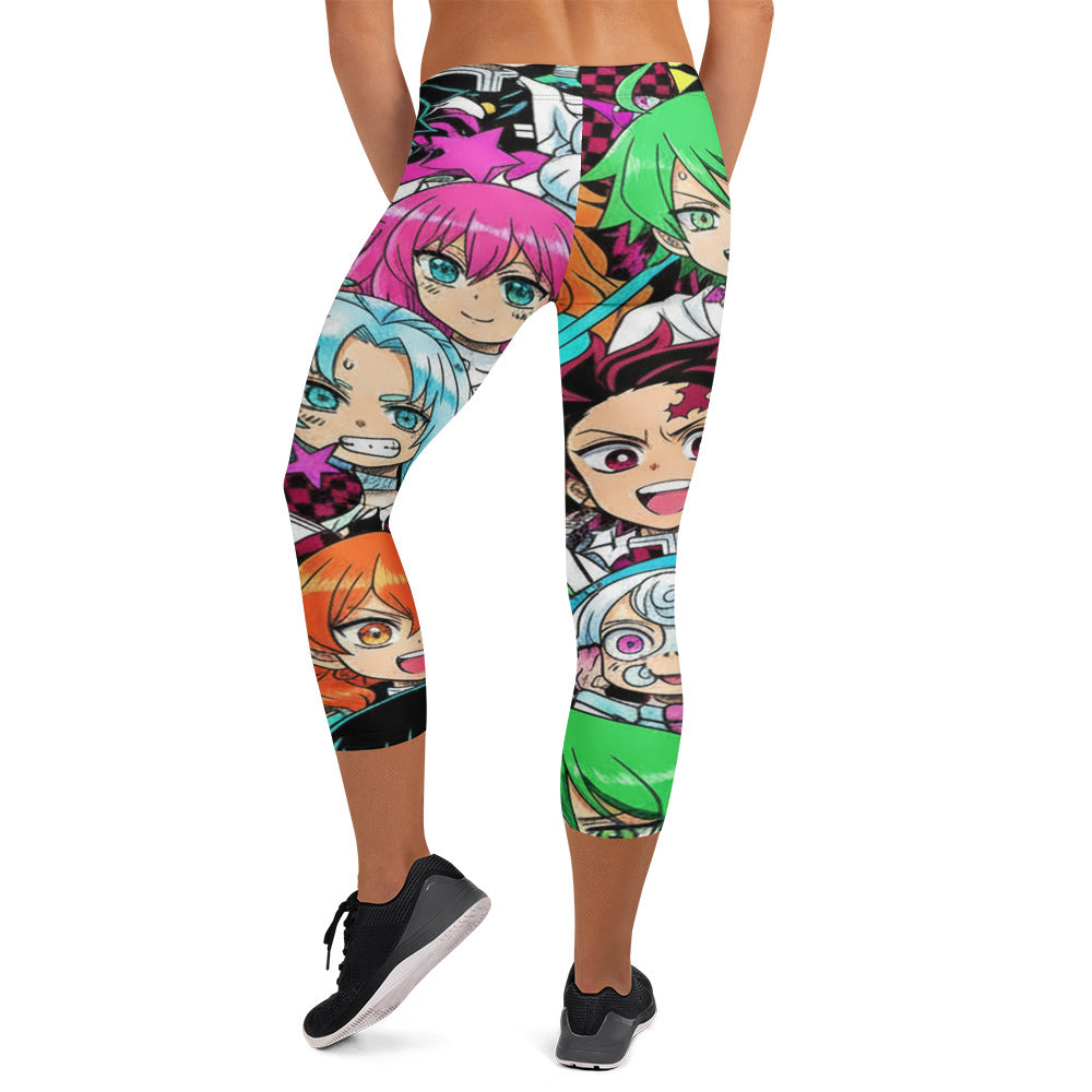 Demon Slayer Style Capri Leggings | GearBunch